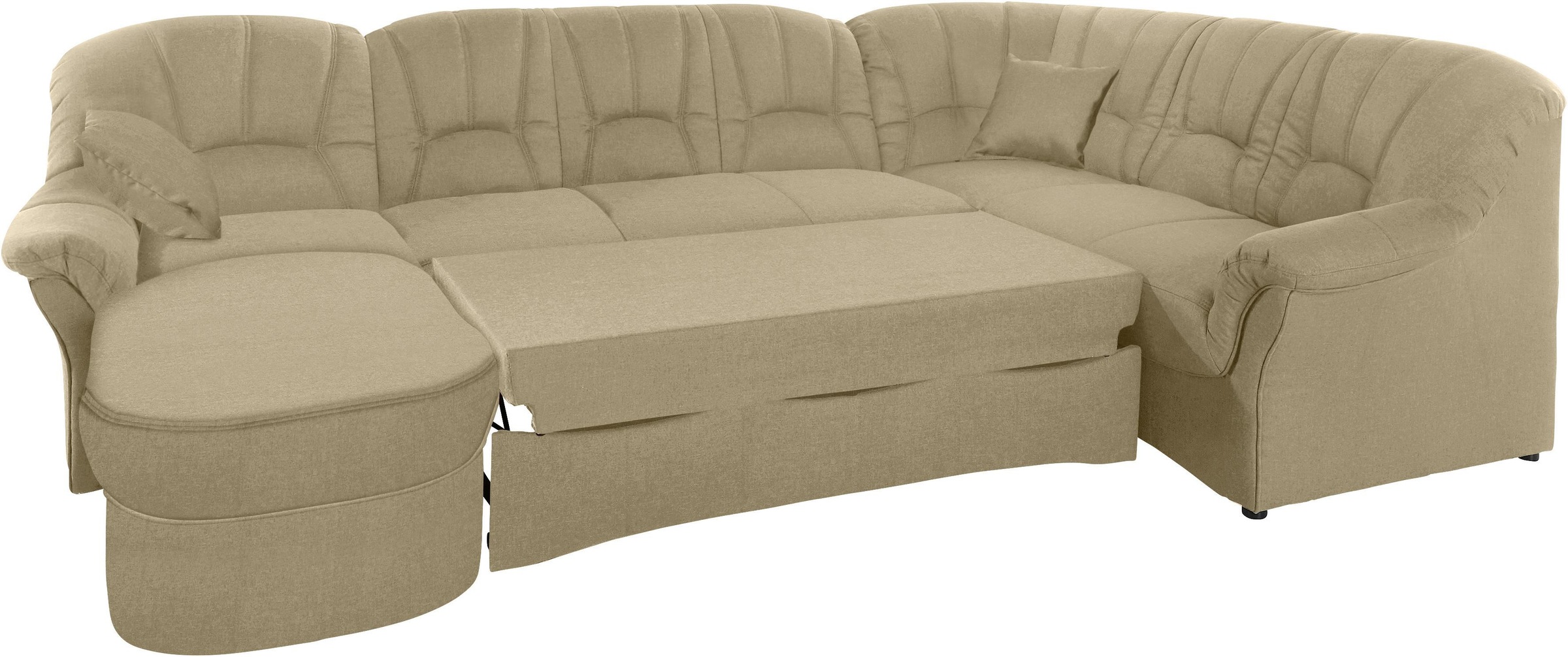 DOMO collection Wohnlandschaft »Bahia mit viel Platz, zeitloses Design, U-Form«, wahlweise mit Bettfunktion