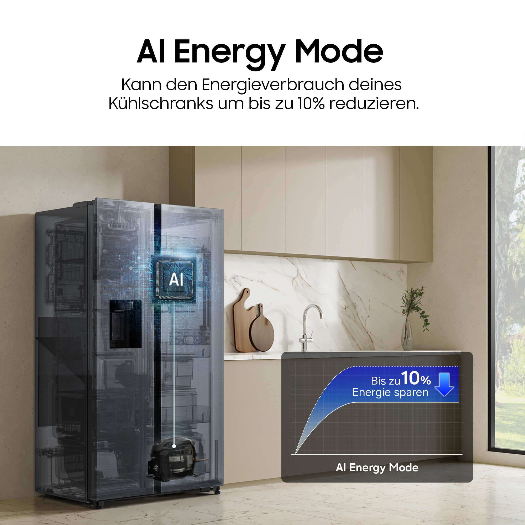Samsung RS4000 »RS57DG410EM9« 178 cm hoch 91,2 cm breit mit Wasserspender, No Frost+, AI Energy Mode, SpaceMax