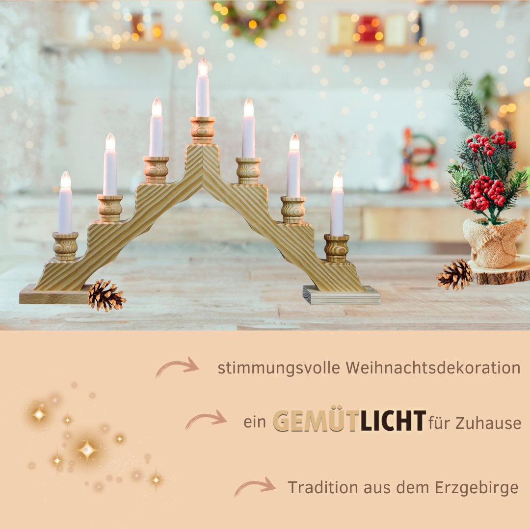 Weigla Lichterbogen »Schwede, Weihnachtsdeko«, 7-flammig