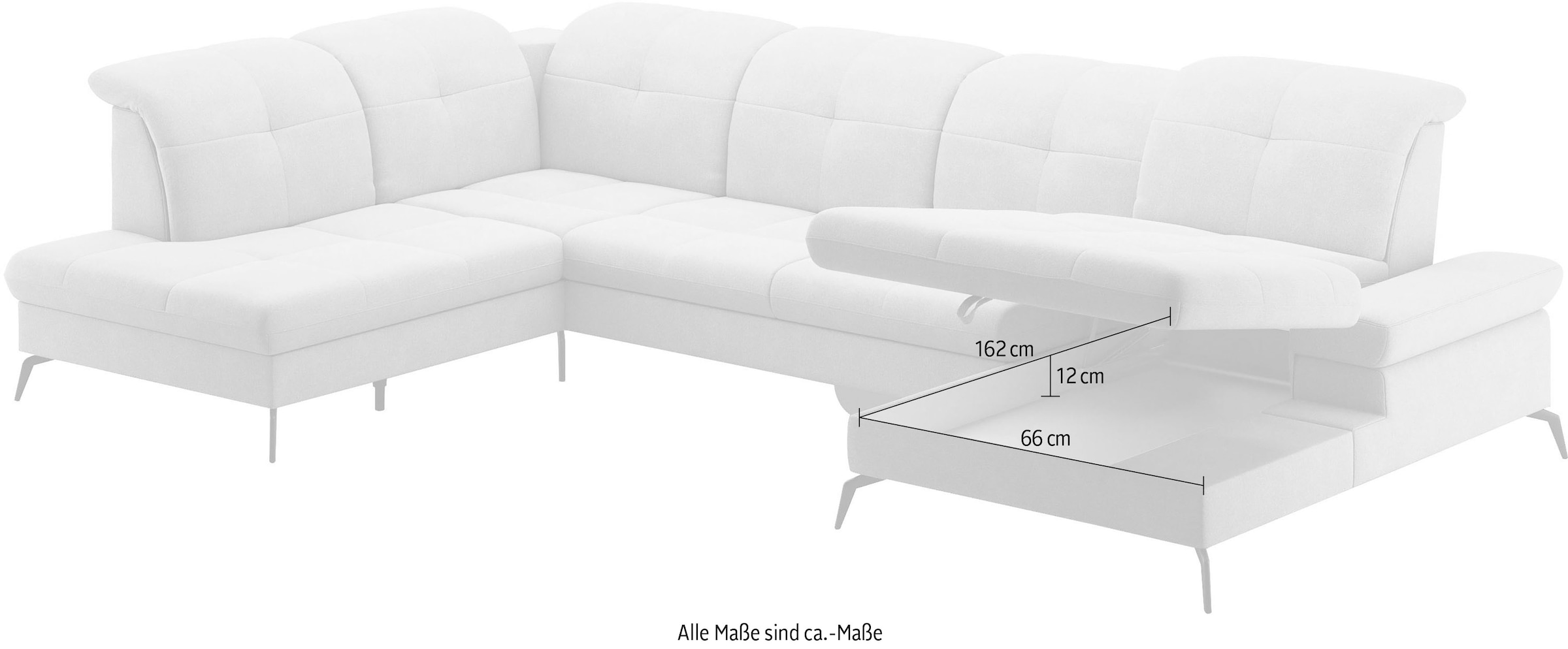 sit&more Wohnlandschaft »Amica«, wahlweise mit Kopfteilverstellung, Bettfunktion und Bettkasten