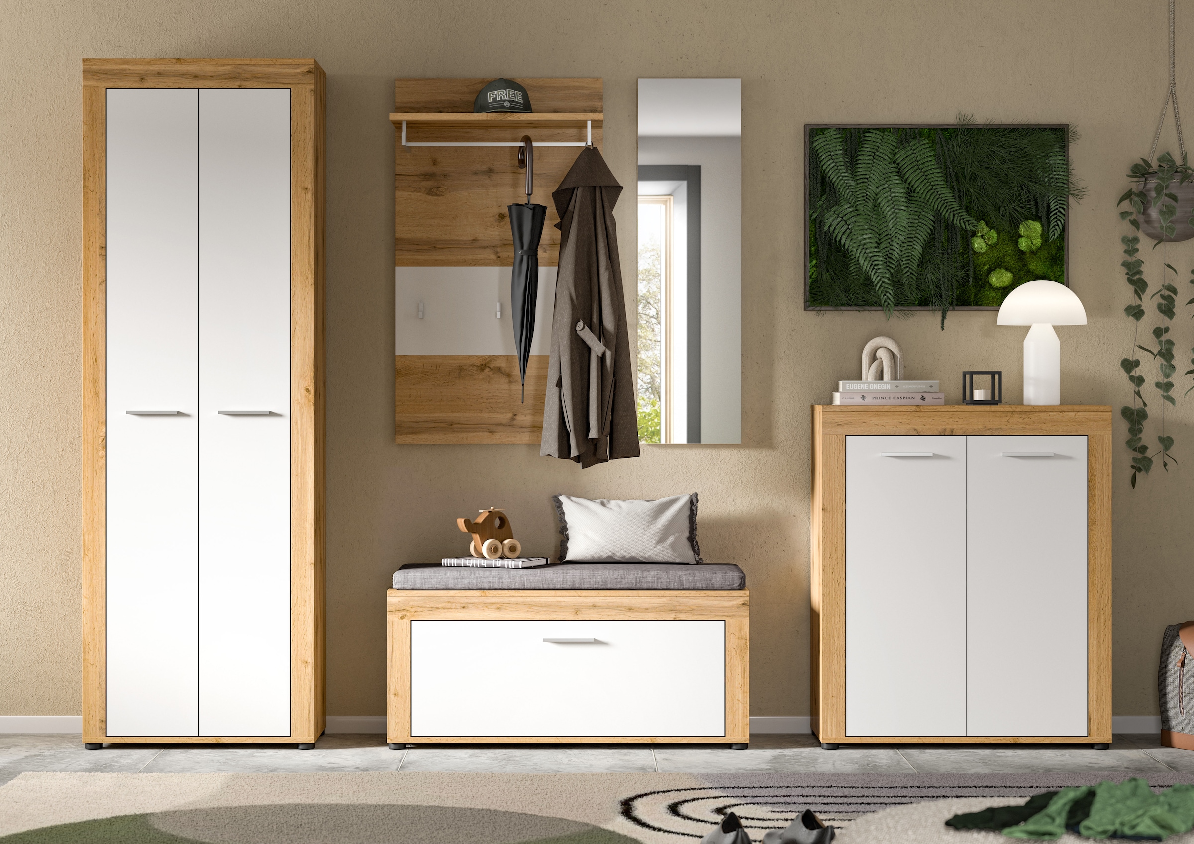 INOSIGN Garderoben-Set, (Set, 6 St.), Aosta, Höhe 191 cm, Garderobenset, Flur, Diele