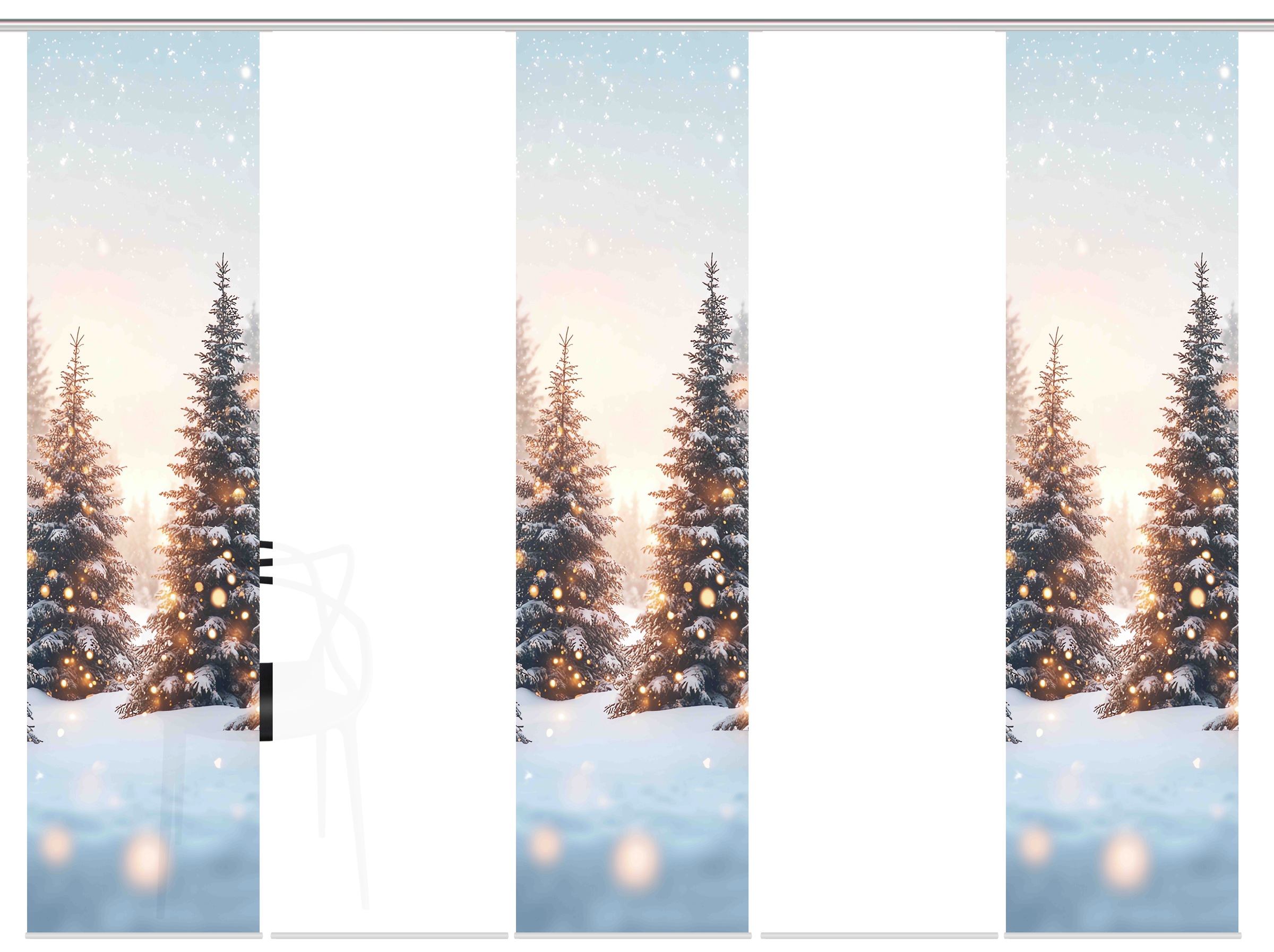 HOME WOHNIDEEN Schiebegardine »SCHNEETANNEN« Paneelwagen 5 Stk. tlg. SET, S günstig online kaufen