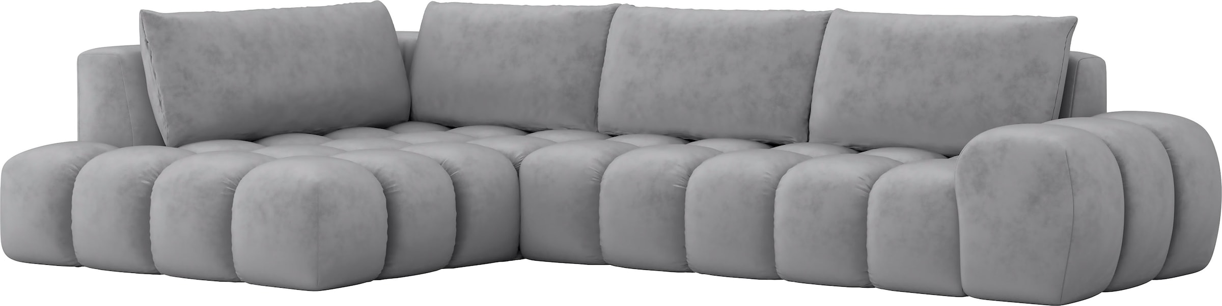 INOSIGN Ecksofa »AZITA Designsofa, elegant und bequem L-Form, Bubble-Optik«, lose Rückenkissen, traumhafte Steppung, Maße B/T/H: 352/210/72 cm