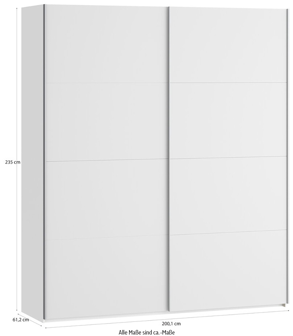 FORTE Schwebetürenschrank, Höhe 2,35 mtr, stehende Montage