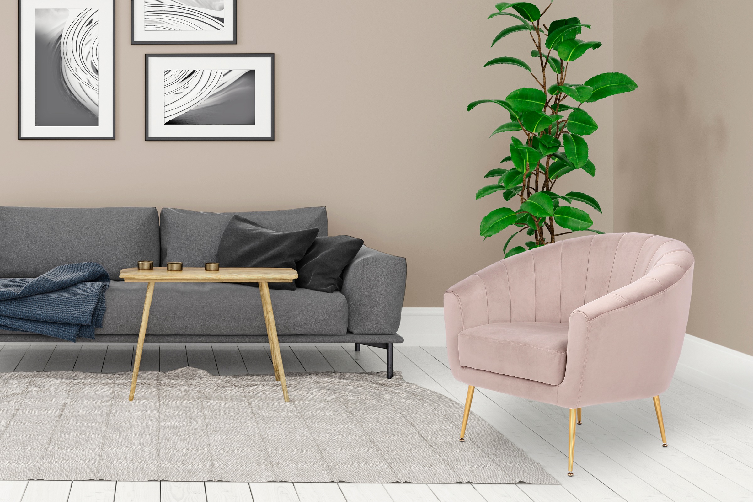 Kayoom Sessel »Sofa Doreen 125, komfortabler Sessel, einfarbige Gestaltung« günstig online kaufen