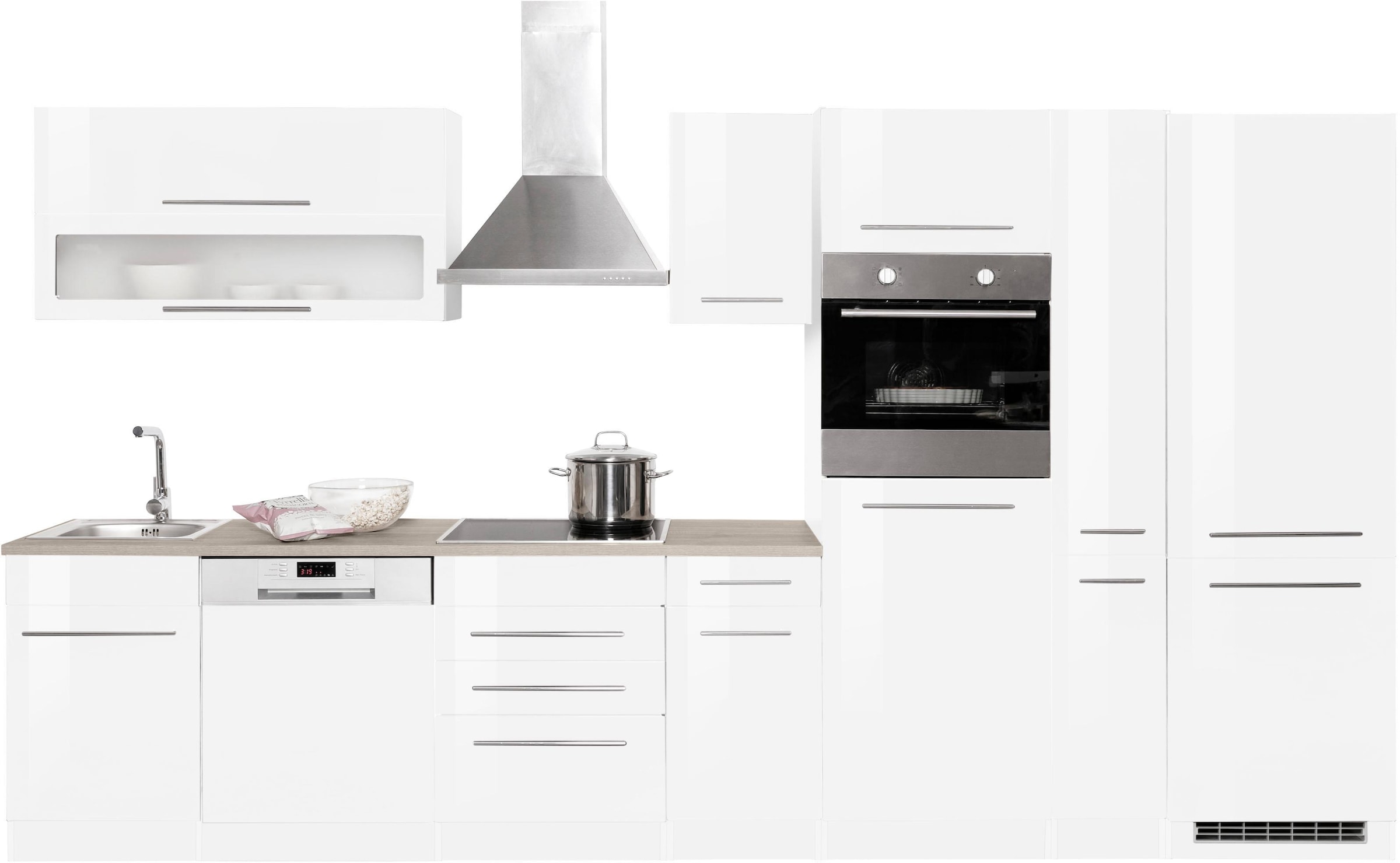 KOCHSTATION Küchenzeile »KS-Eton«, mit E-Geräten, Breite 360 cm