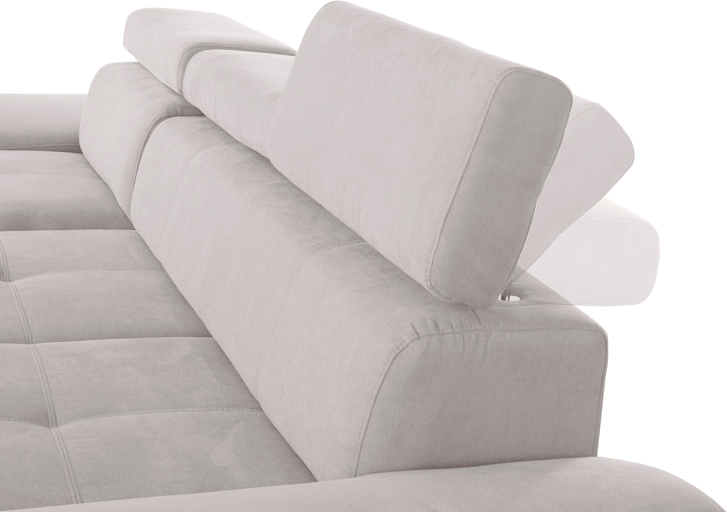 exxpo - sofa fashion Ecksofa »Enya, aufwendige Detailverarbeitung, hoher Sitzkomfort, bequem, L-Form«, inkl. Kopfteilverstellung, wahlweise mit Bettfunktion und Bettkasten