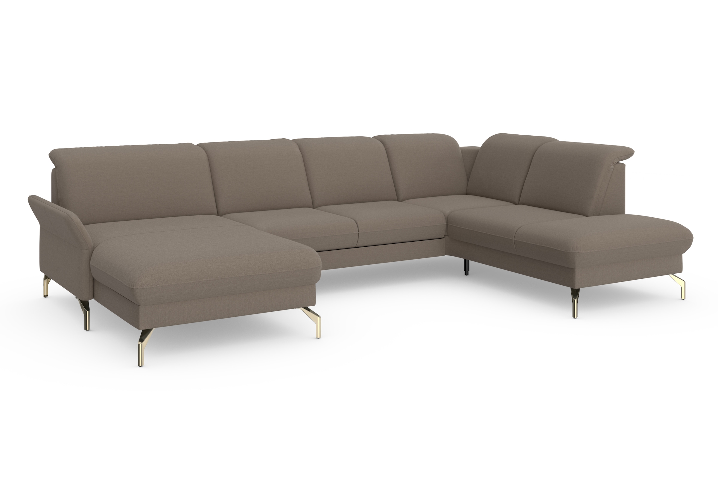 sit&more Wohnlandschaft »Fashion U-Form«, wahlweise mit Kopfteilverstellung, Vorziehsitz, motorisch, Nickelfüße