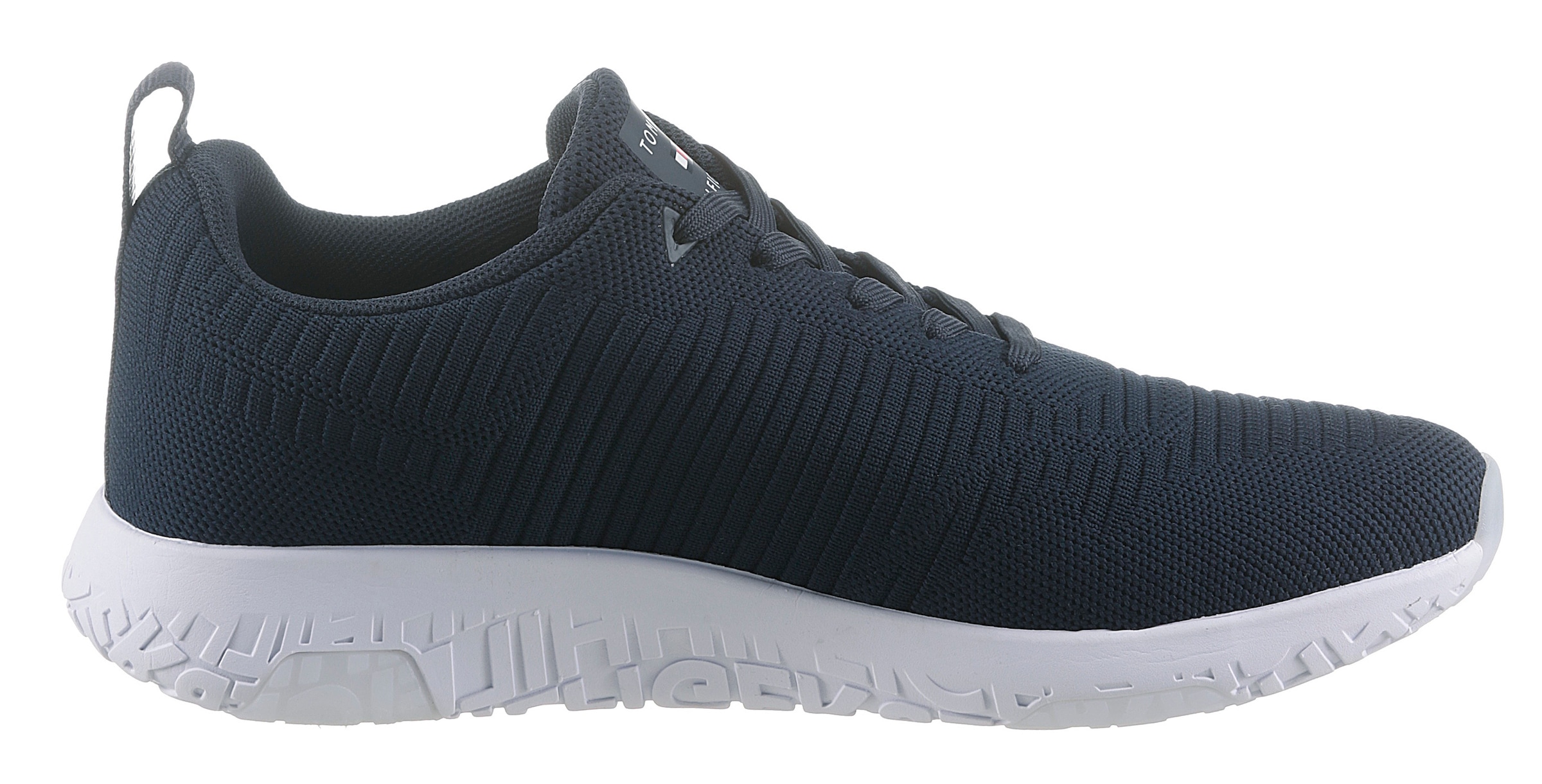Tommy Hilfiger Sneaker »CORPORATE KNIT RIB RUNNER«, mit seitlicher Logoflagge, Freizeitschuh, Halbschuh, Schnürschuh