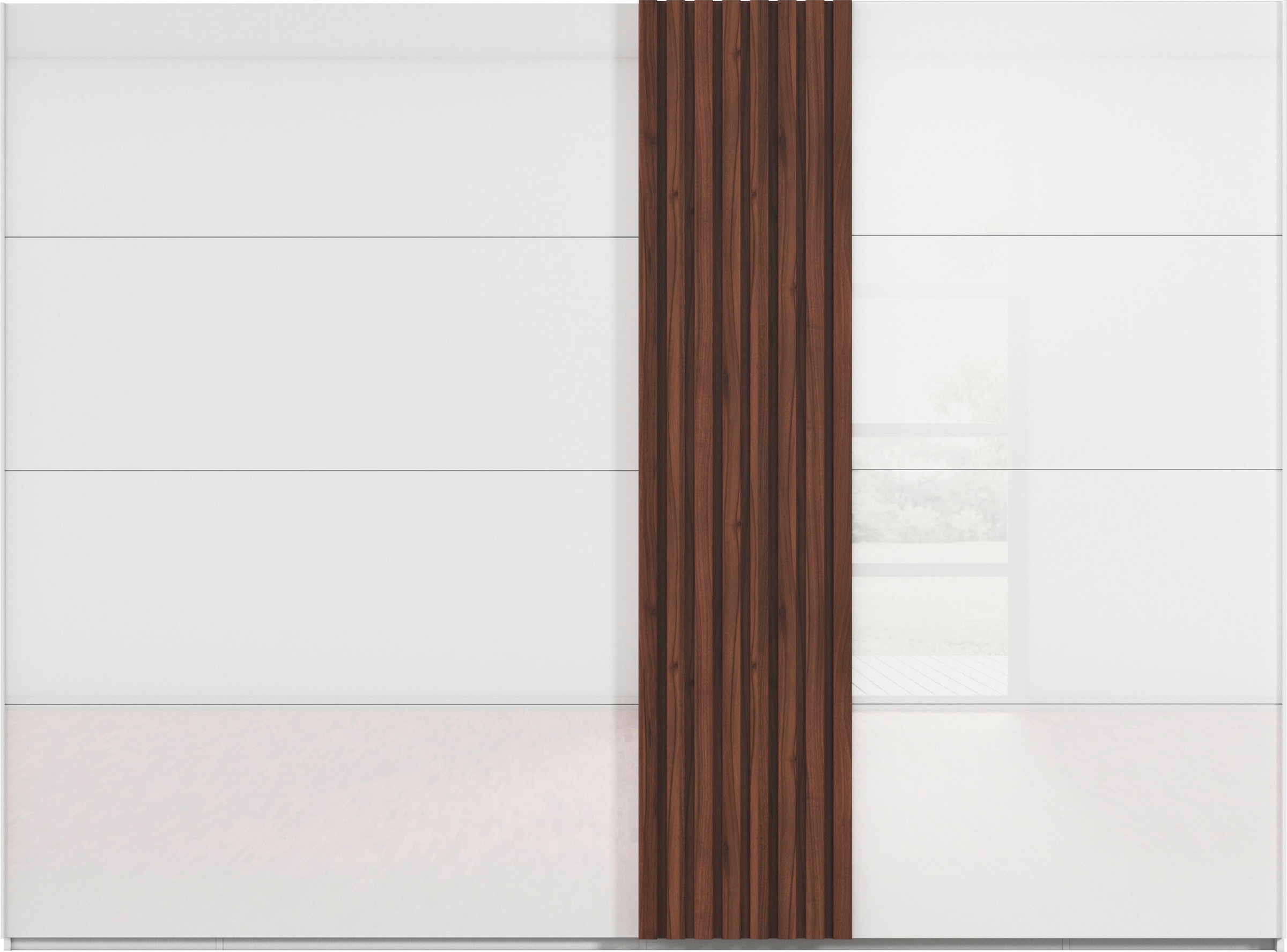 rauch Schwebetürenschrank »Kleiderschrank Schrank Garderobe Wäscheschrank TEGIO«, mit hochwertigen Holzdekoraufleistung und Glasfront MADE IN GERMANY