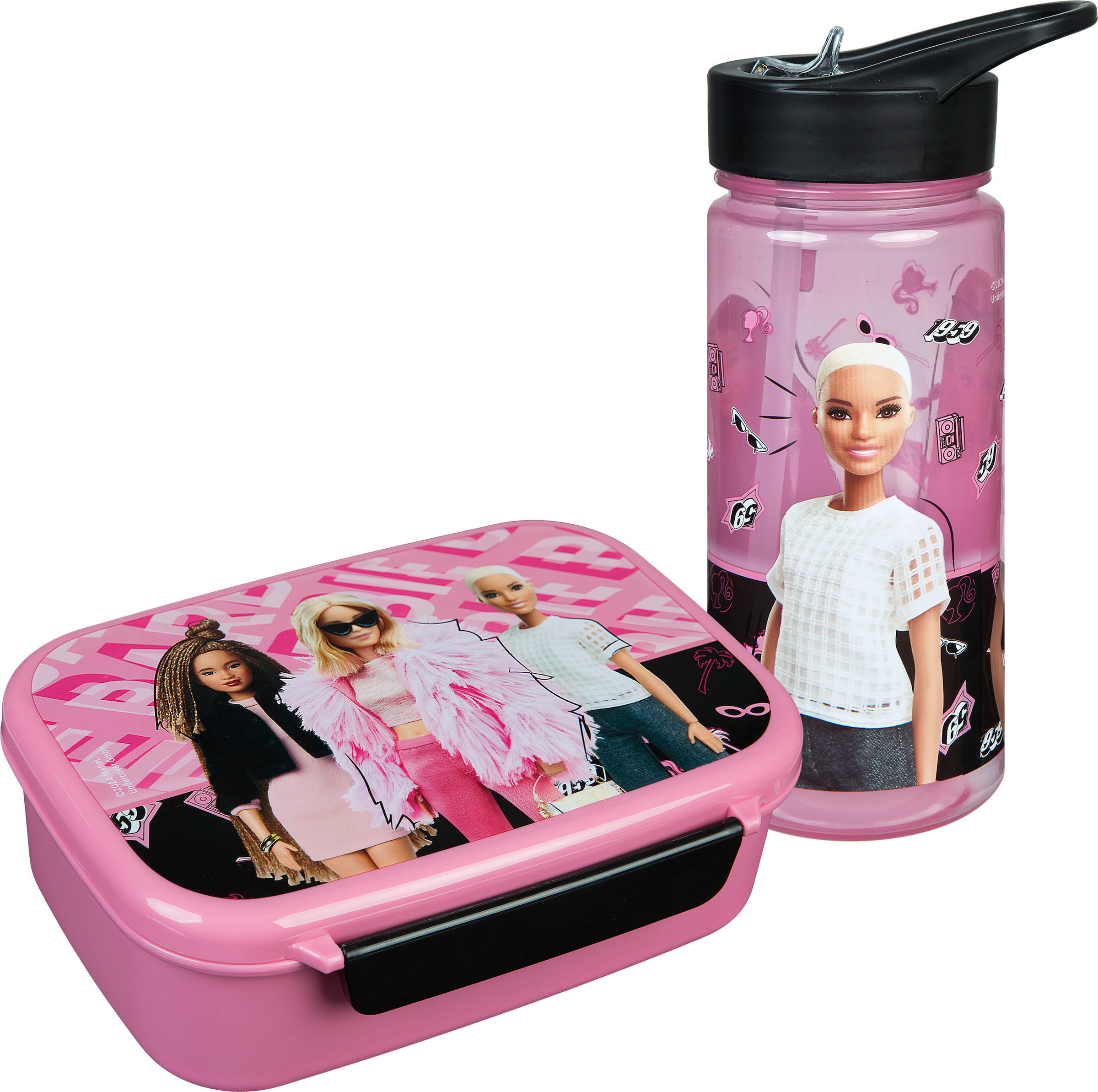 Lunchbox »Brotzeitdose & Trinkflasche, Barbie«, (Set, 2 tlg.), mit Trinkflasche