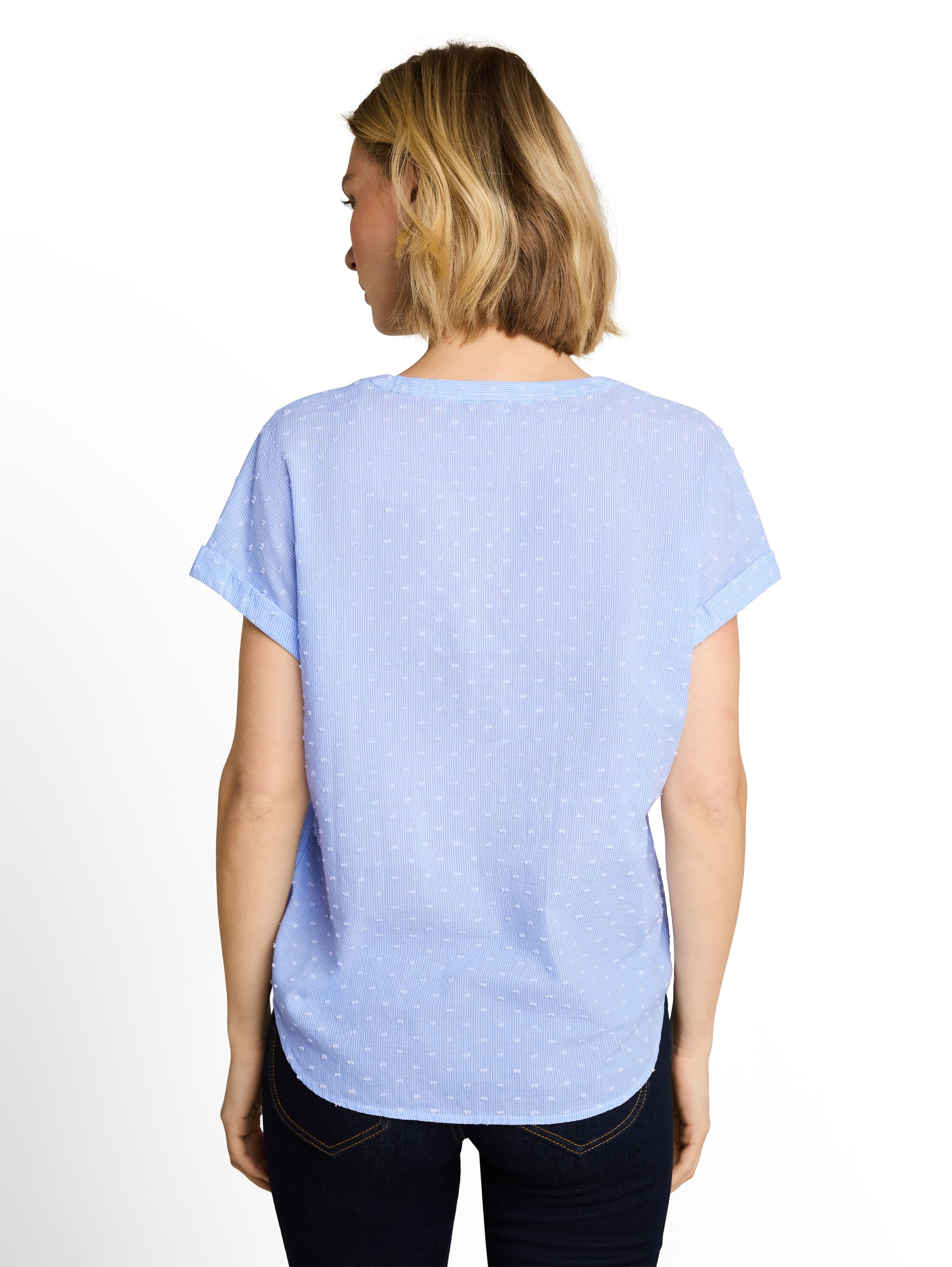 TOM TAILOR Druckbluse Sommer-Tunika mit feinen Streifen und Punkten