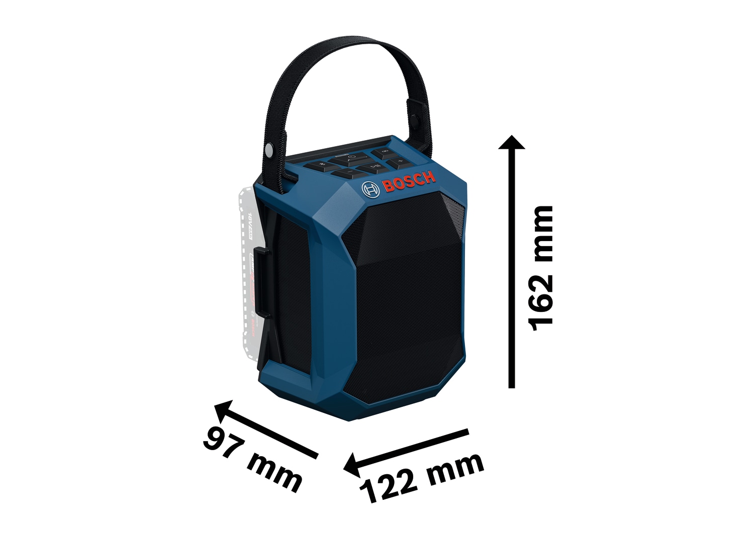 Bosch Professional Bluetooth-Lautsprecher »GPB 18V-1 C Professional solo« ( ) inkl. Batterieabdeckung, ohne Akku und Ladegerät