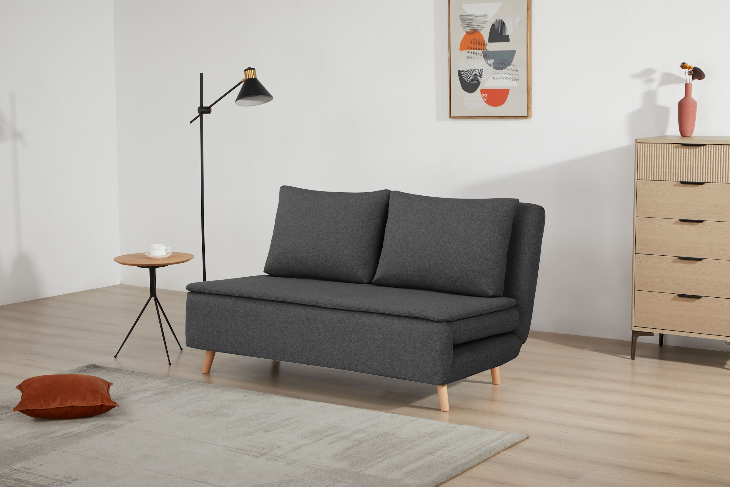 OTTO home 2-Sitzer »AINSLEY 140 cm, Schlafsofa« Verstellbare Rückenlehne und Sofa mit Bettfunktion