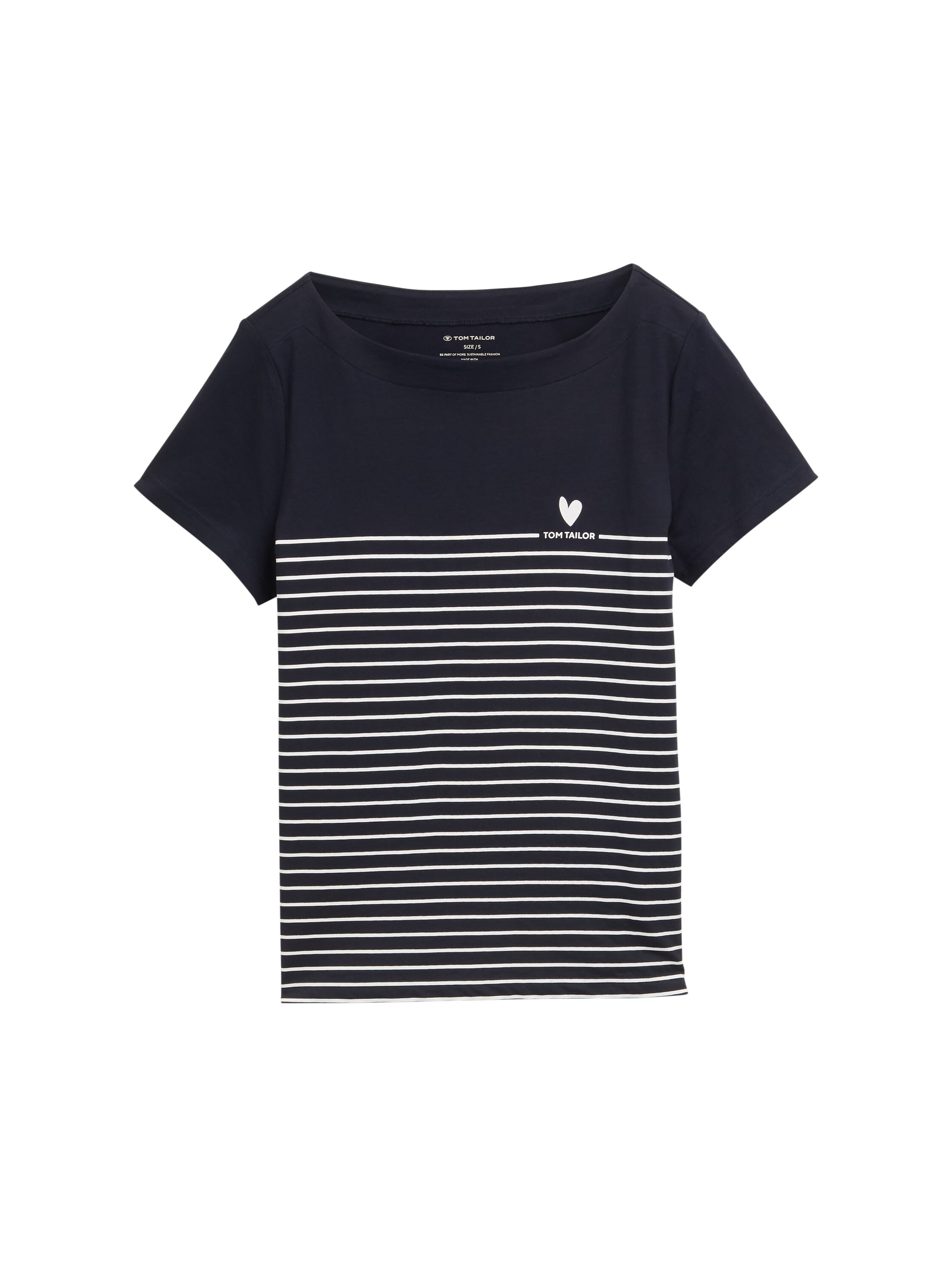 TOM TAILOR T-Shirt mit Print und Streifen Muster
