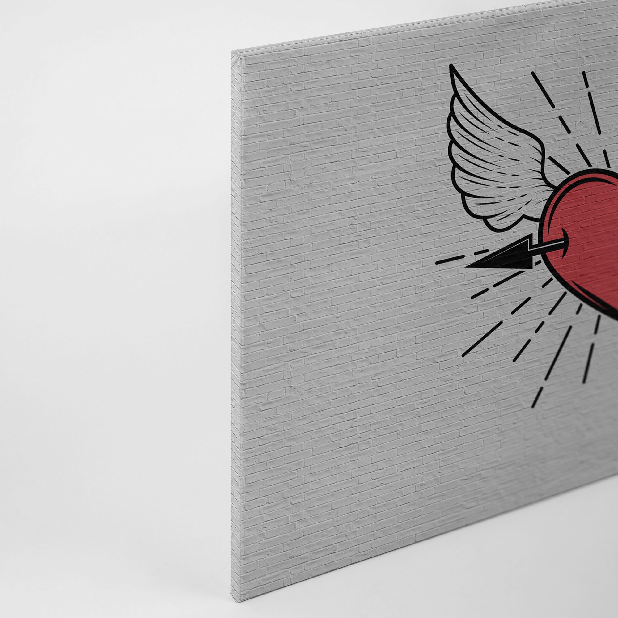 A.S. Création Leinwandbild »tattoo you«, Kunst-Modern-Kinder, (1 St.), Keilrahmen Bild Herz Leinwand-Bild Wohnzimmer modern Wandbild Kinder
