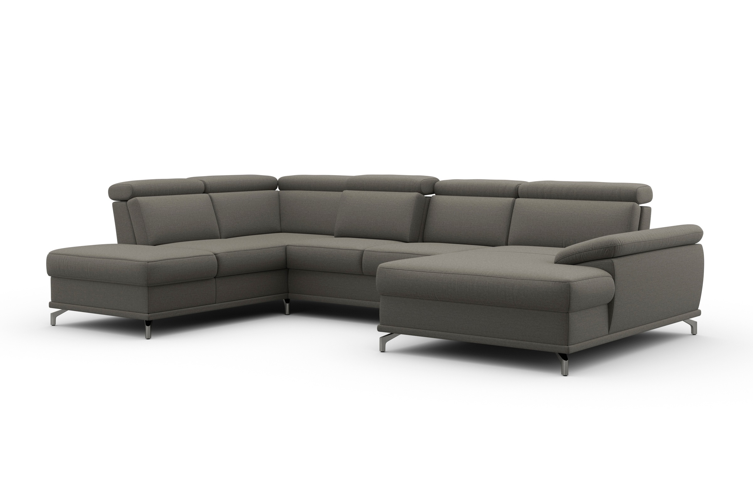 sit&more Wohnlandschaft »Cabrio U-Form, mit Sitztiefenverstellung, Arm- und Kopfteilverstellung«, 3 Nierenkissen, Federkern, optional Bettfunktion und Stauraum