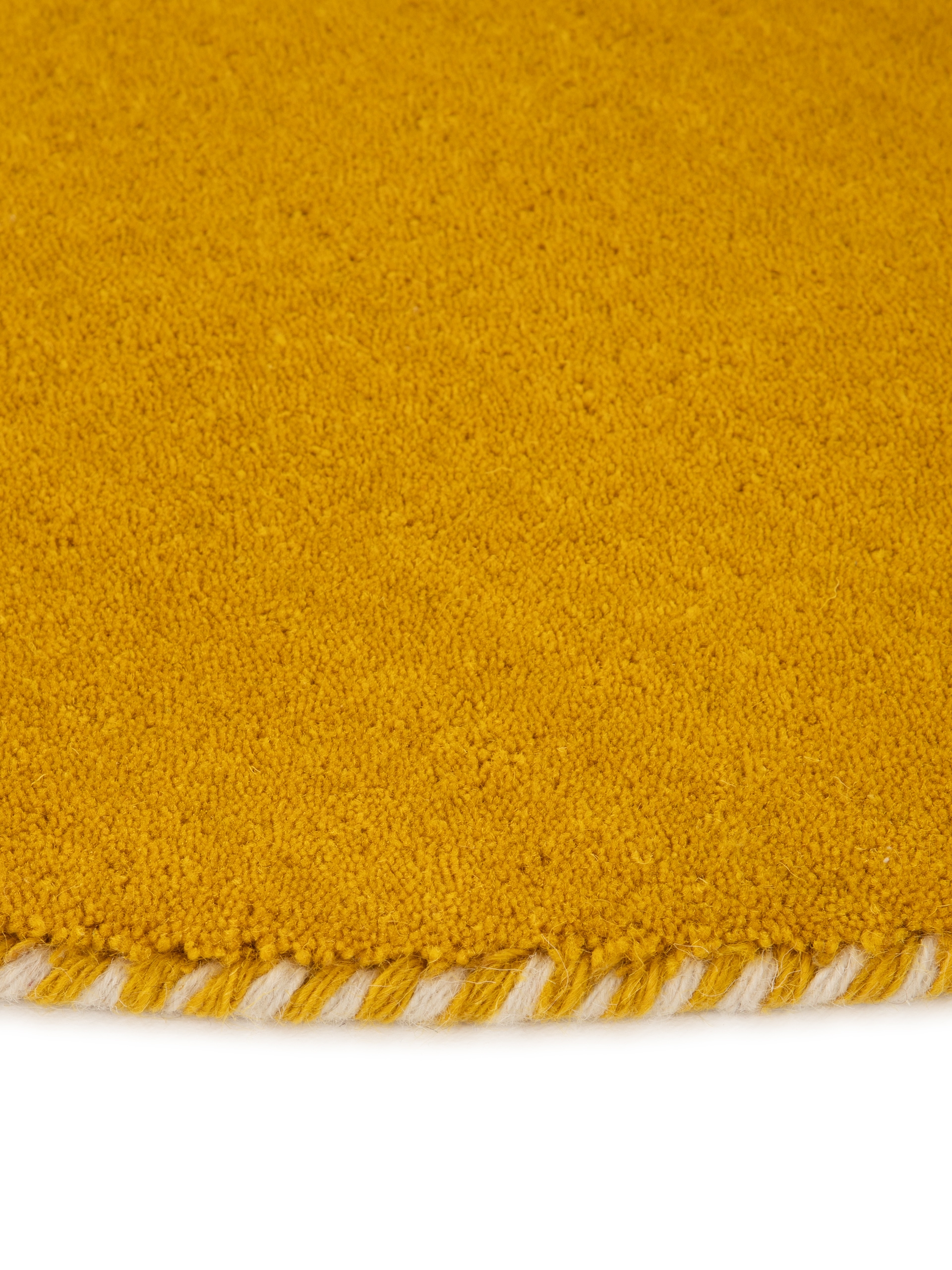 carpetfine Wollteppich »Gabbeh Lola Uni«, rund, 14 mm Höhe, mit natürlichem Pflanzenmaterial von Hand gewebt, auch als Läufer