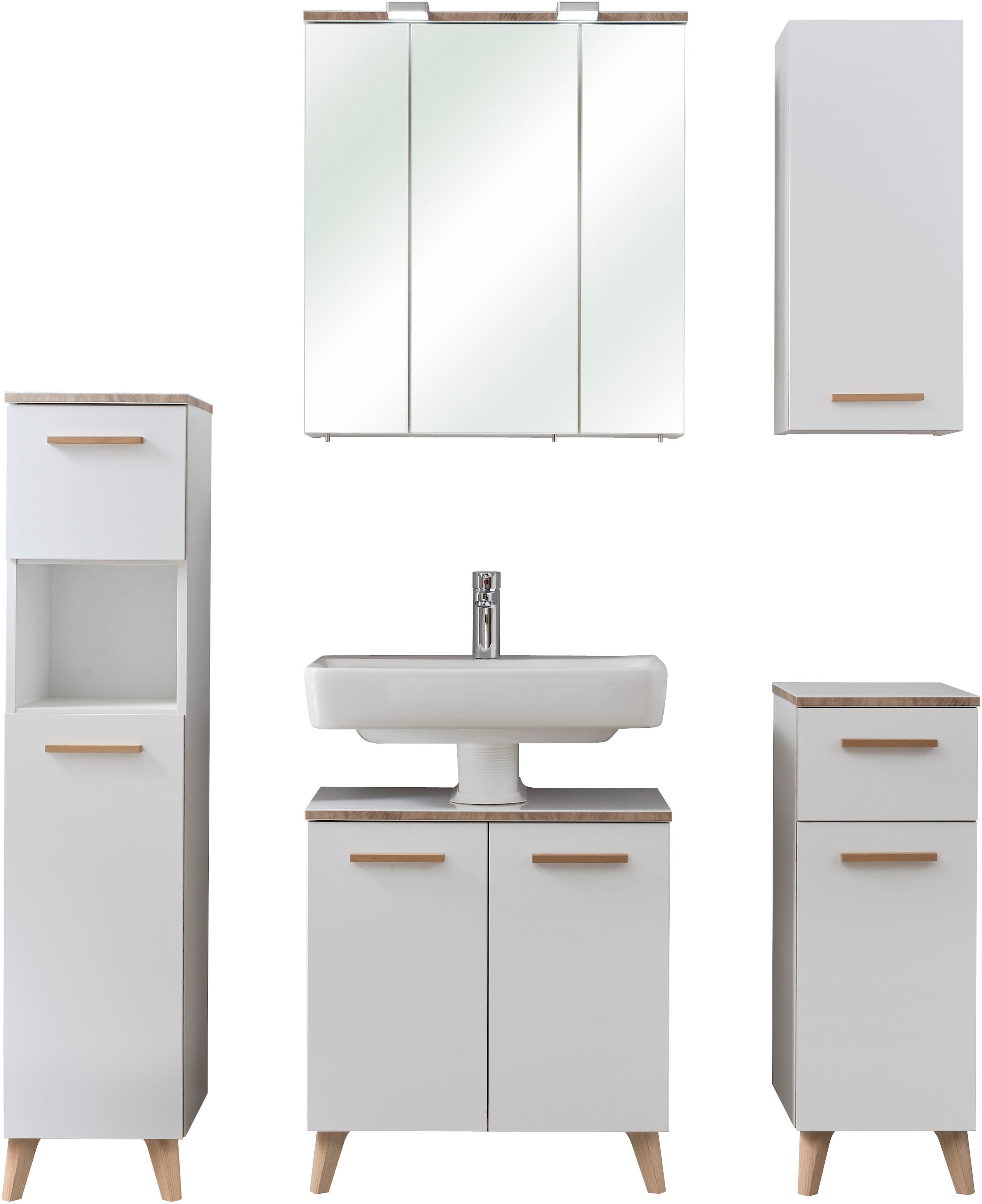 Saphir Badmöbel-Set »Quickset 931 5-teilig, Waschbeckenunterschrank und LED günstig online kaufen