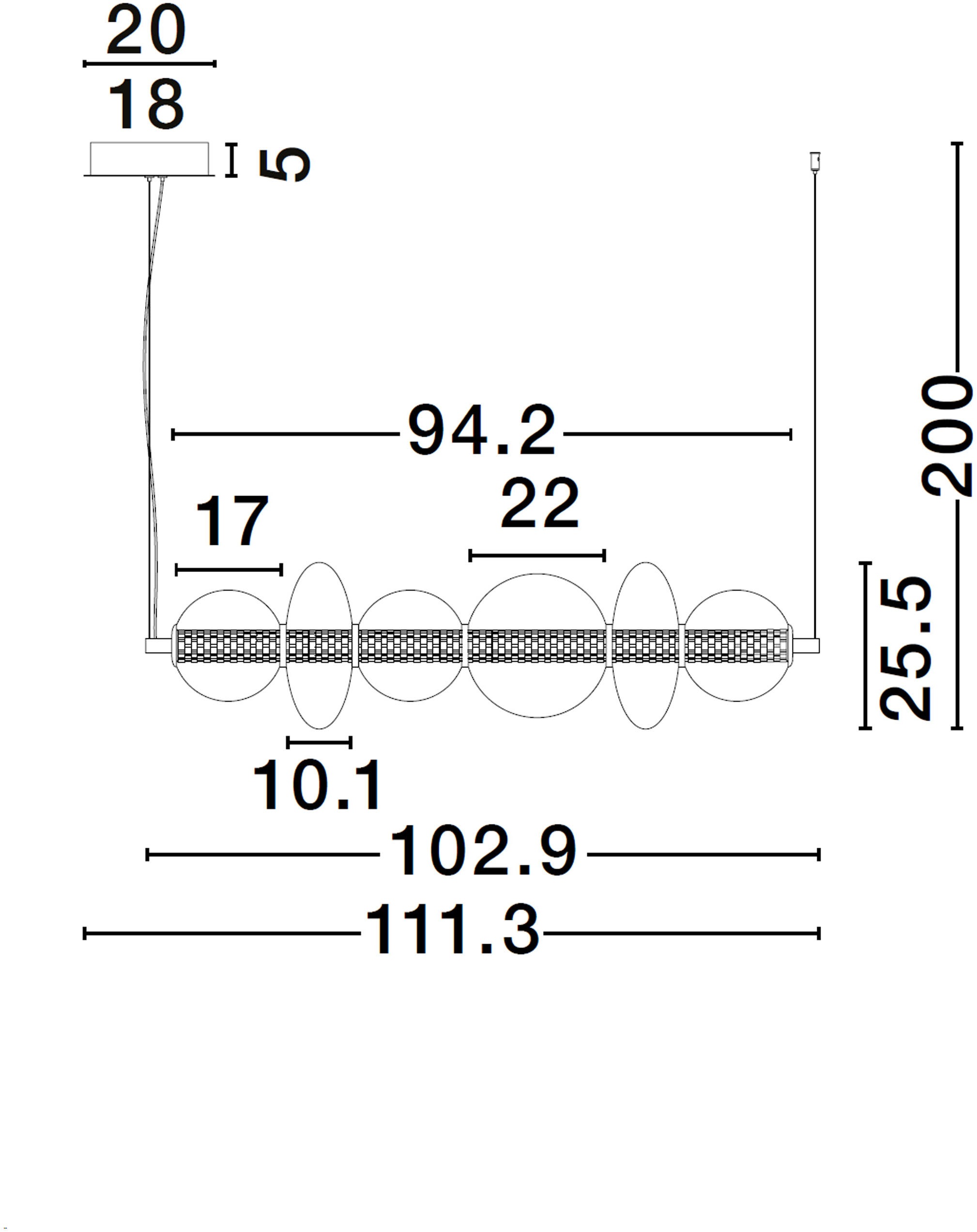 Nova Luce Pendelleuchte »NAVI« LED-Modul 1 Stk. Warmweiß