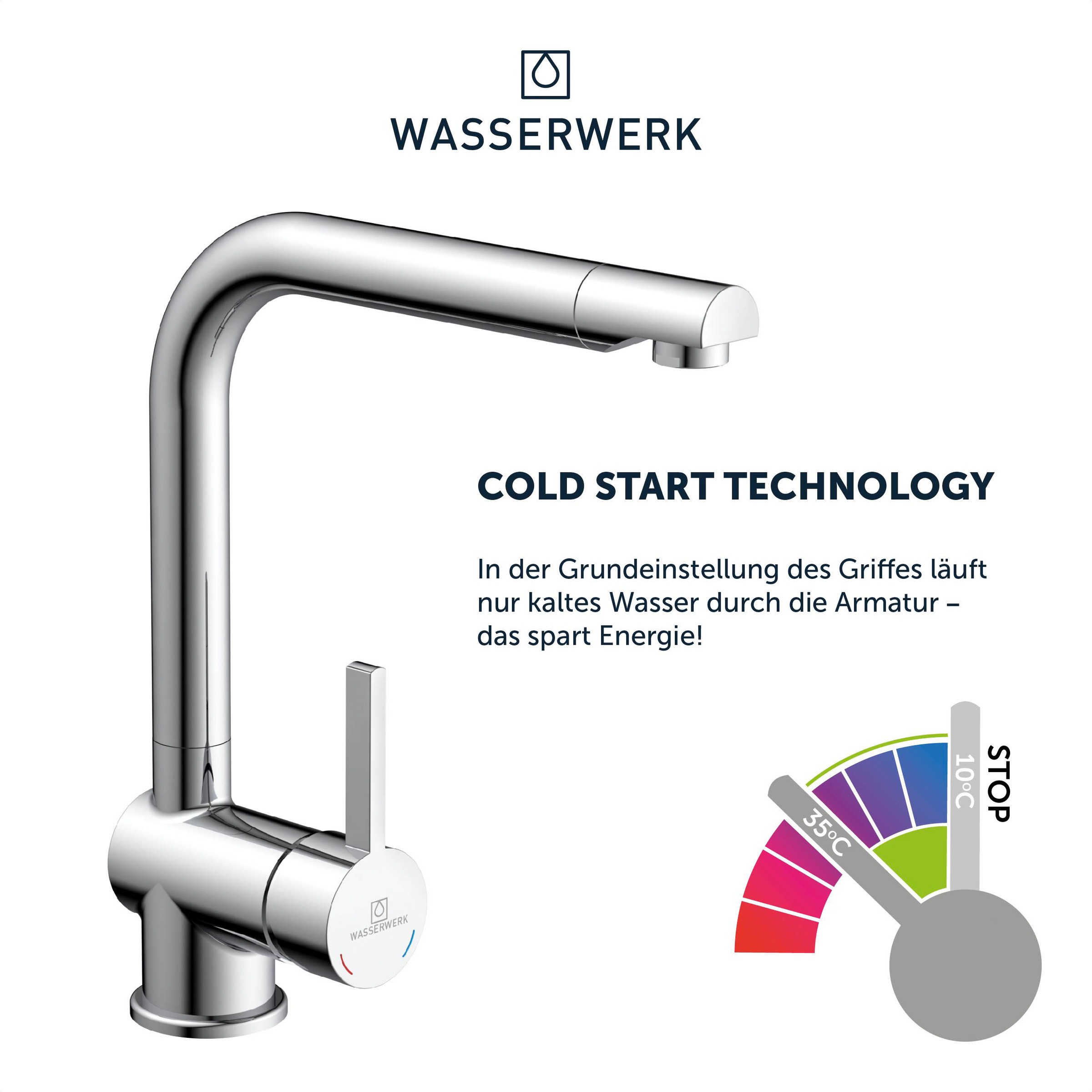 WASSERWERK Spültischarmatur »WK 4, Wasserhahn, Küche, Einhebelmischer«