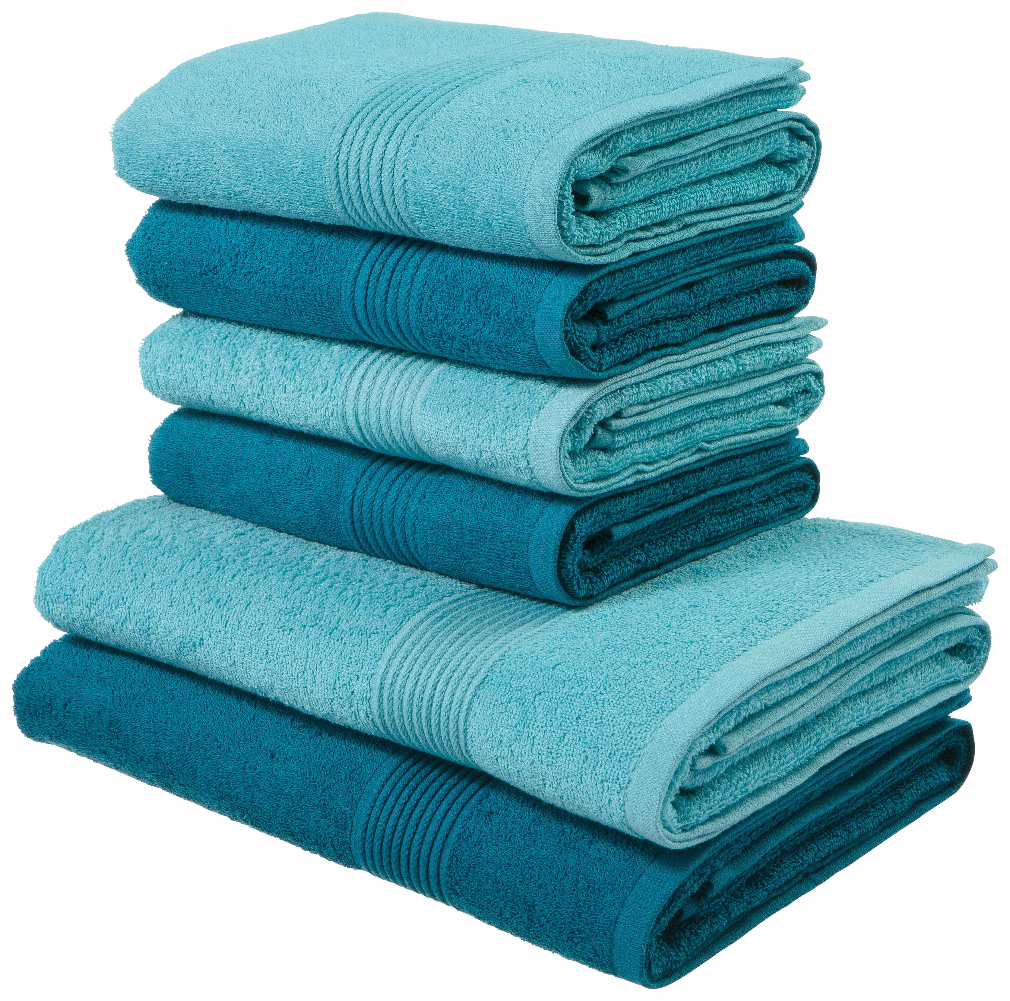 schnell und bestellen mit (2 bequem Towels«, St.), morning Rand good »Uni gewebtem Badetuch