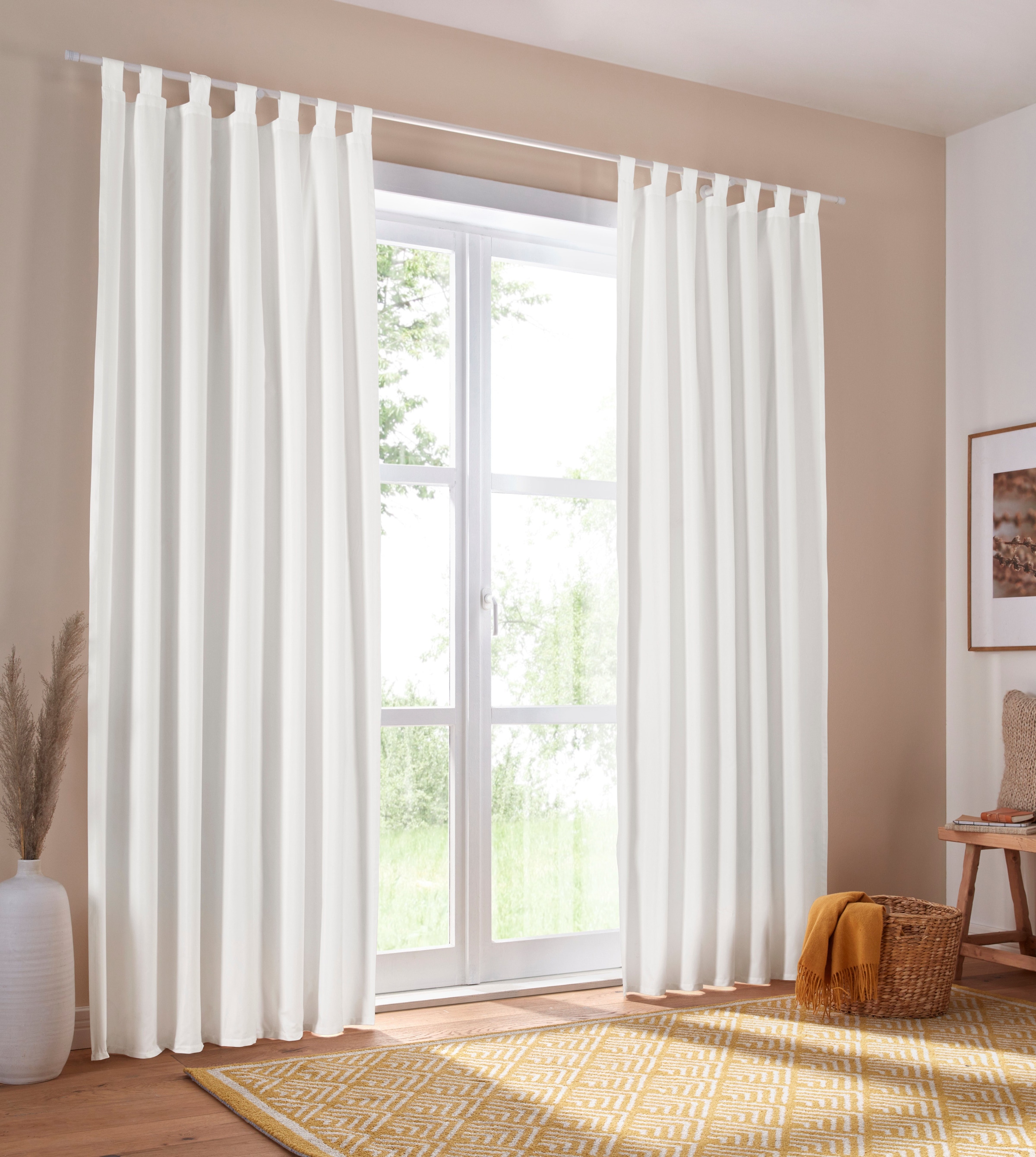 my home Vorhang »Parry« Schlaufen 2 Stk. tlg. 2-er Set, blickdicht, monochr günstig online kaufen