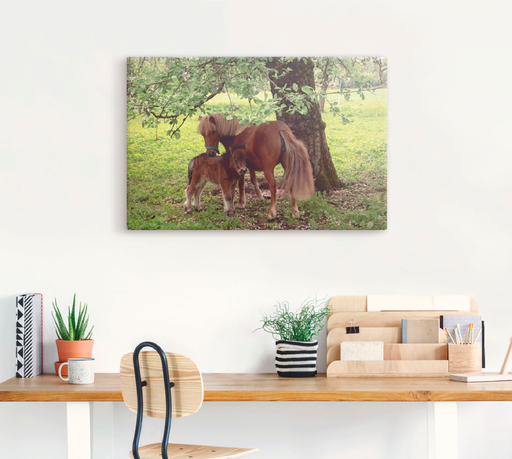 Artland Wandbild »Pony - Mutterglück« Haustiere 1 Stk. tlg. als Alubild, Ou günstig online kaufen
