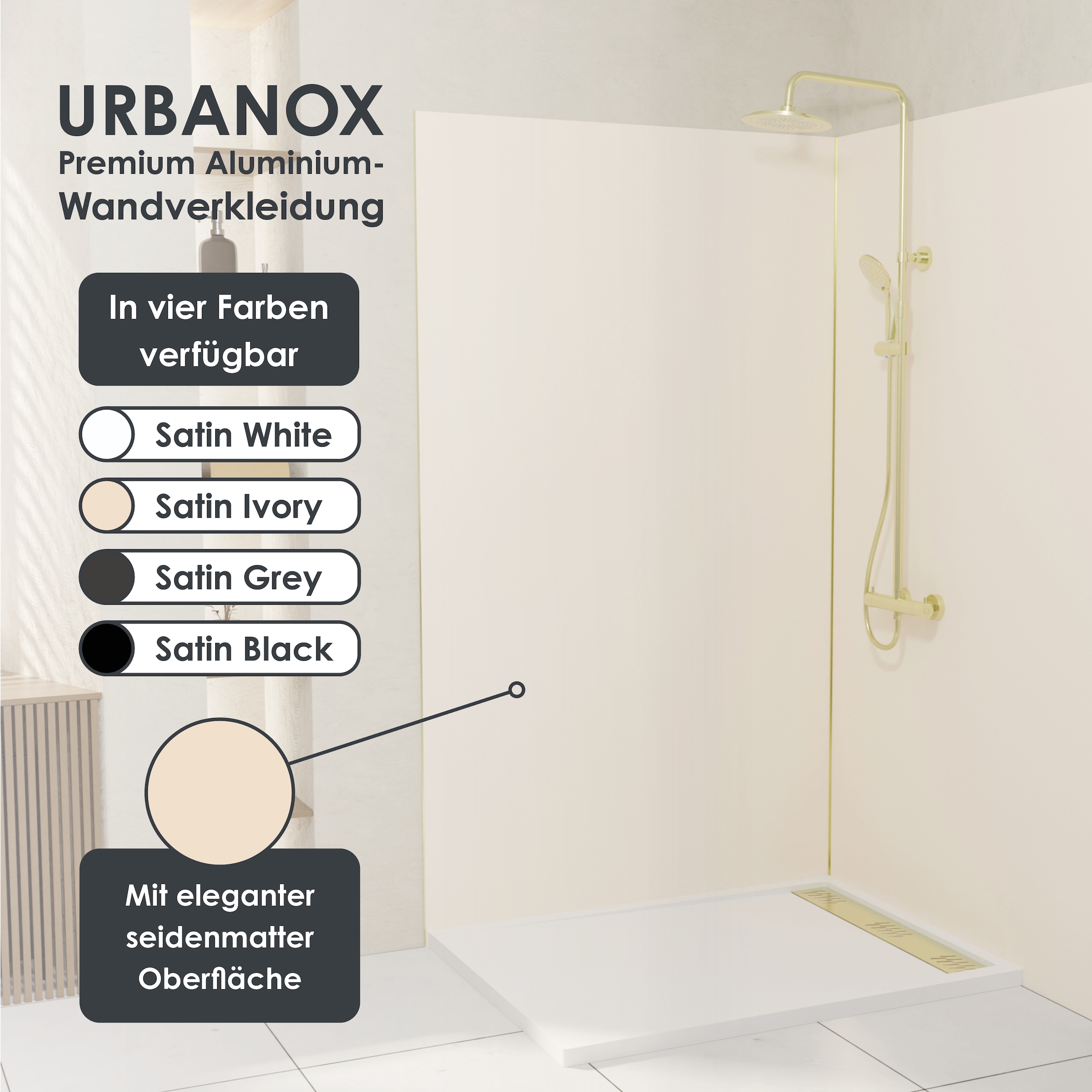 Marwell Duschrückwand »Urbanox« 1 Paneel: 120 x 210 cm