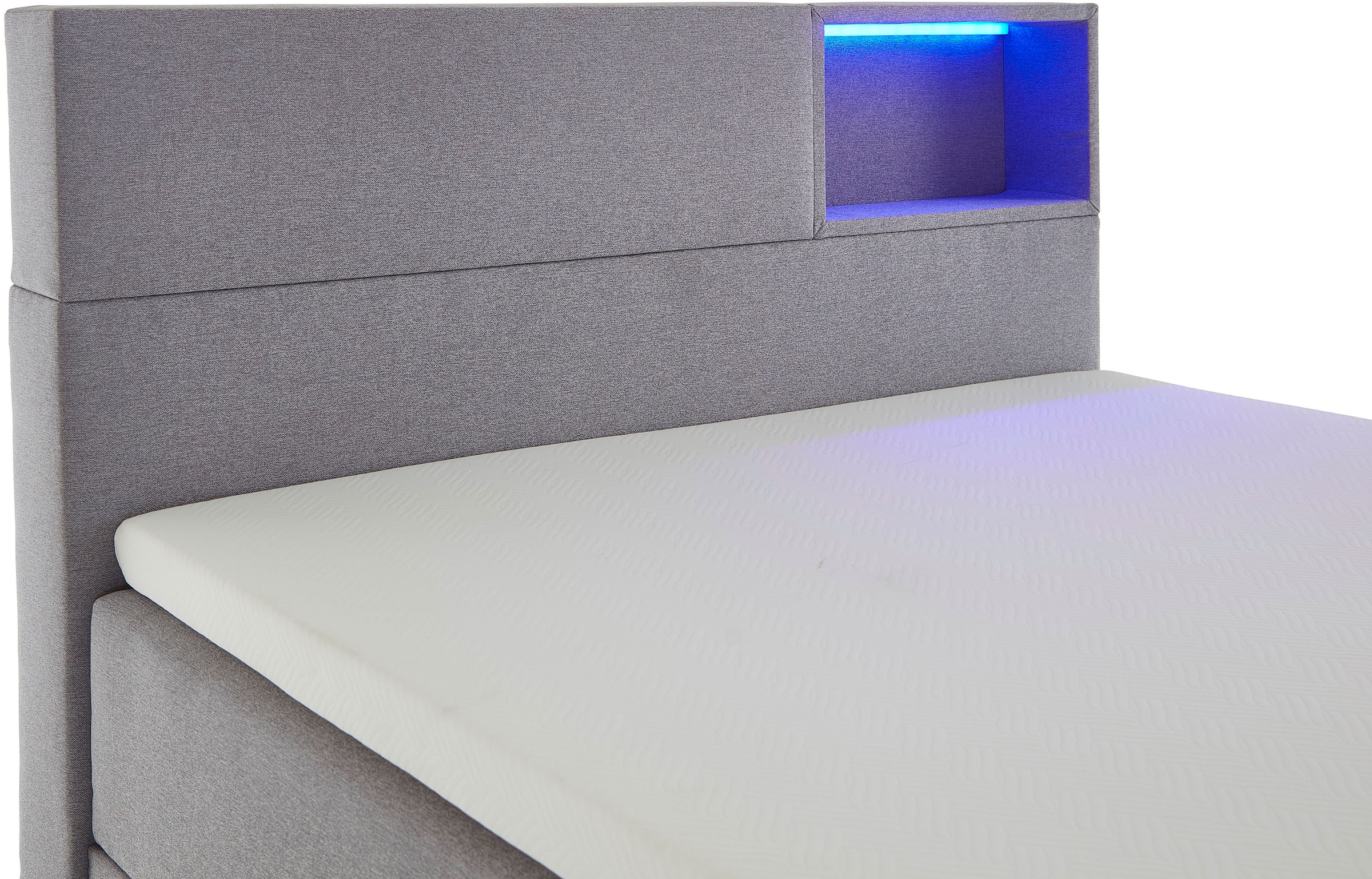 meise.möbel Boxspringbett »Caja mit Bettkasten und Topper«, mit LED ausgestattetes Ablagefach im Kopfteil