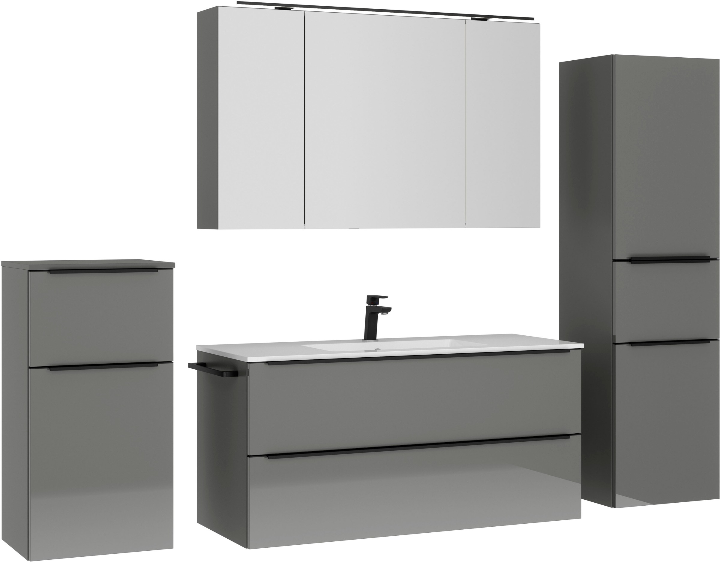 nobilia® Badmöbel-Set »Levere« vormontiert, mit Soft-Close, 4 Stk. tlg. günstig online kaufen