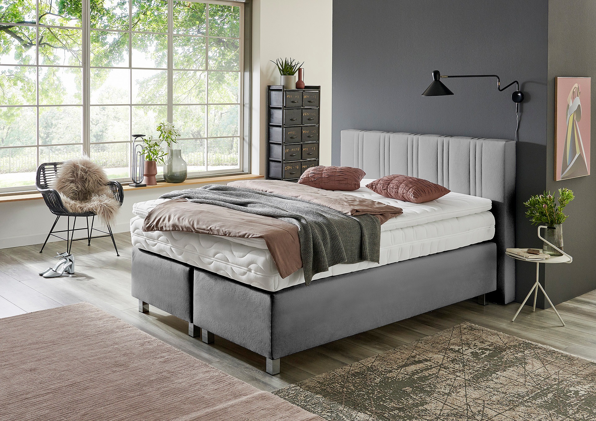 Westfalia Schlafkomfort Boxspringbett, wahlweise mit Bettkasten und Topper