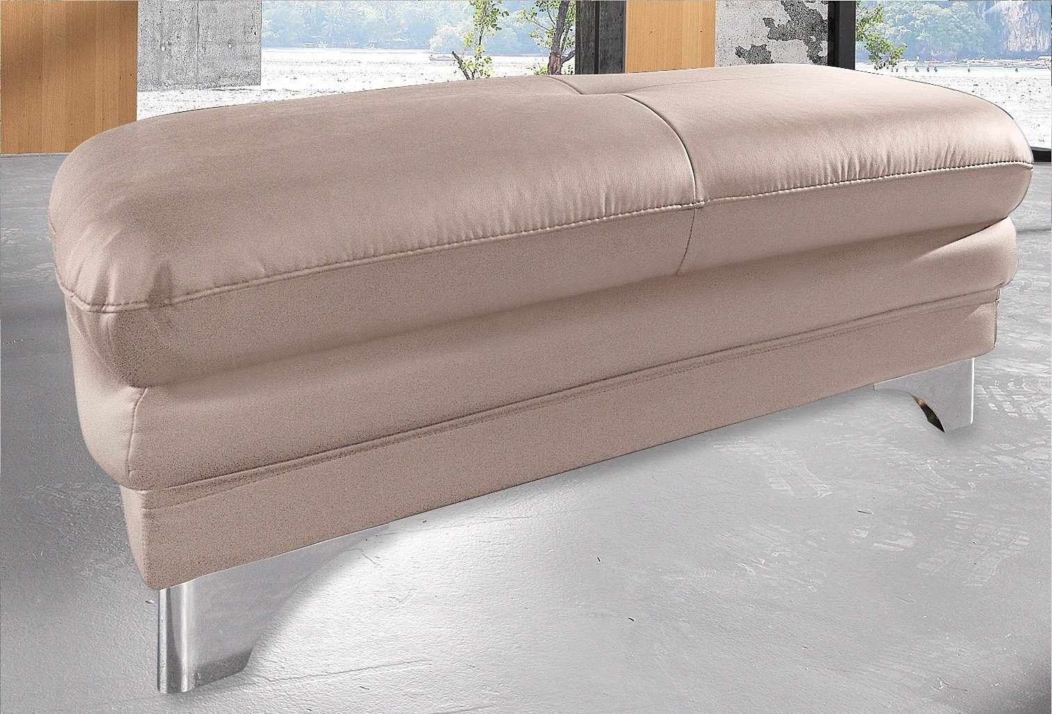 COTTA Polstergarnitur »Enterprise«, (Set), Set bestehend aus: 2-Sitzer mit Kopfteilverstellung & Hocker