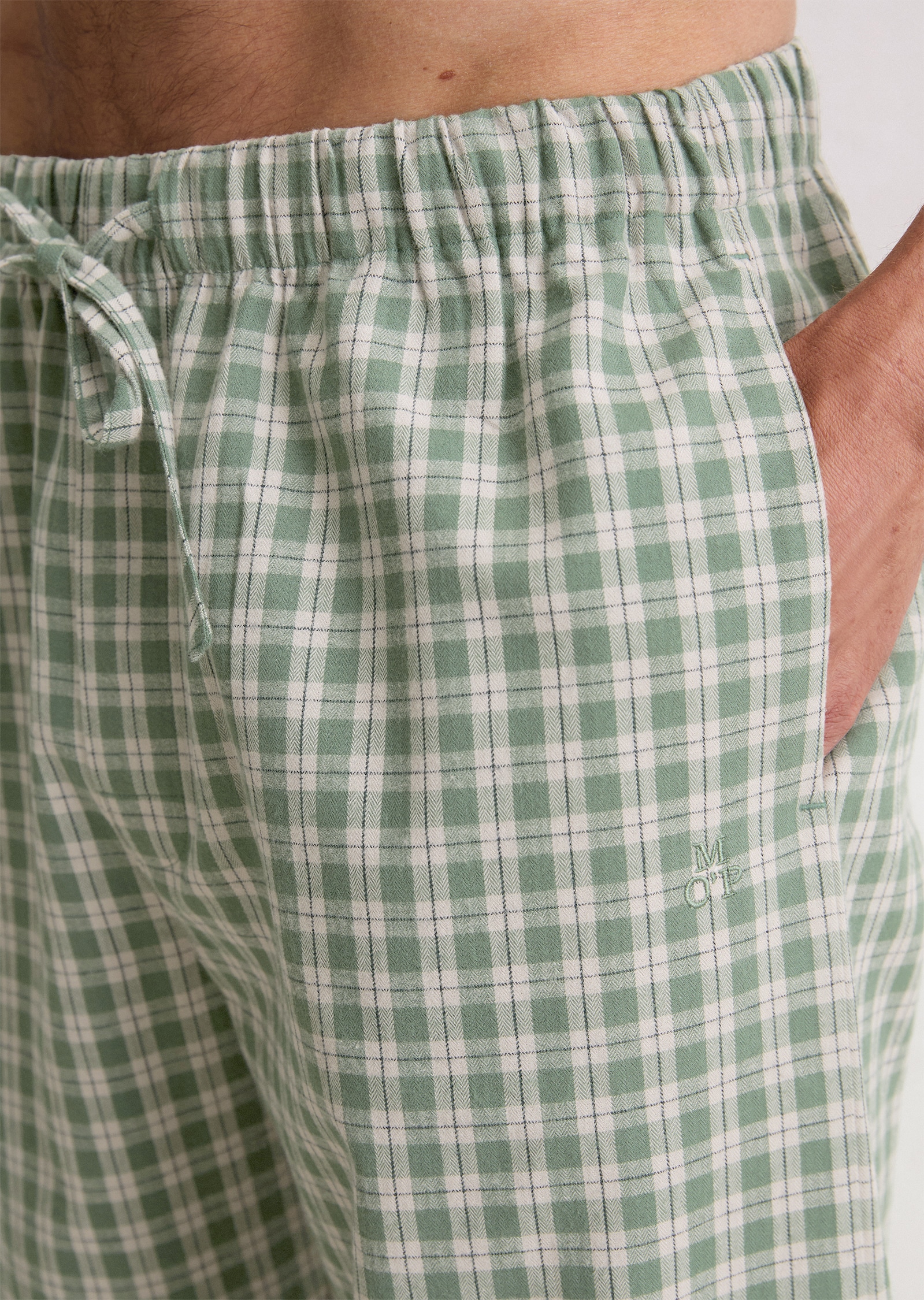 Marc O'Polo Loungehose »Cozy Flannel«  mit Gummizug und Bindeband, Cotton, gerades Bein