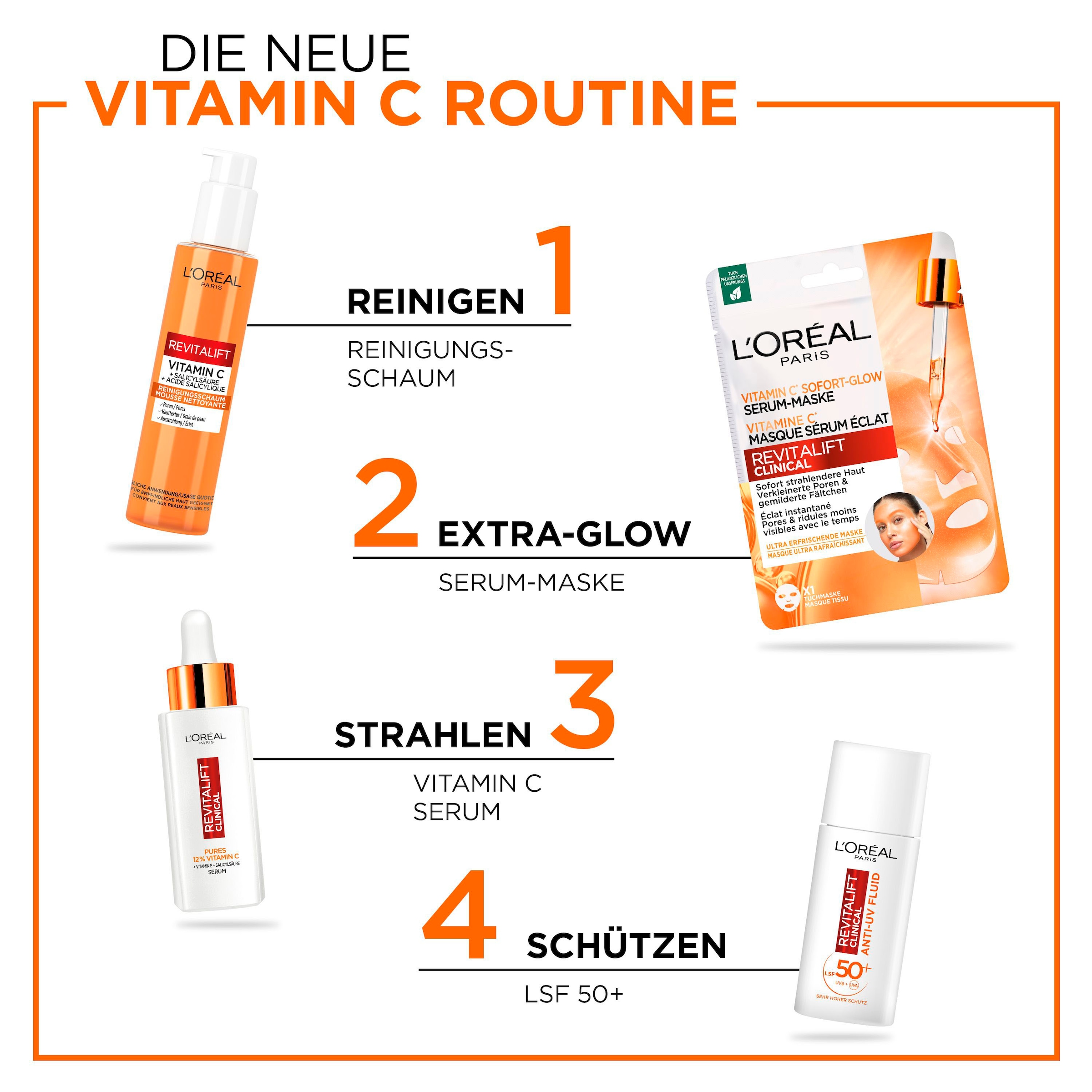L'ORÉAL PARIS Gesichts-Reinigungsschaum »Revitalift Clinical«, mit hoher Wirkungskraft