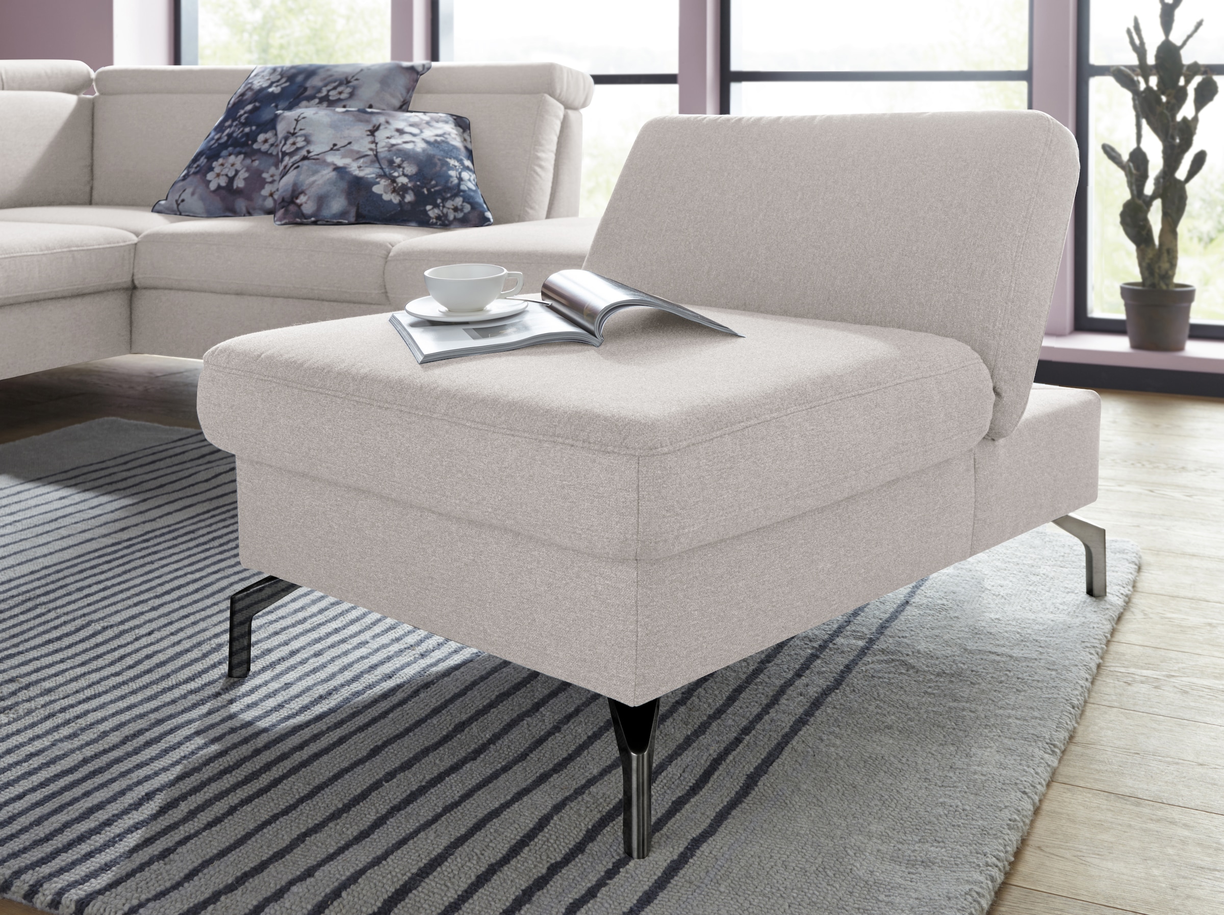 sit&more Hocker "Brisbane" Fußhöhe 15 cm, mit Federkern und Klappfunktion günstig online kaufen