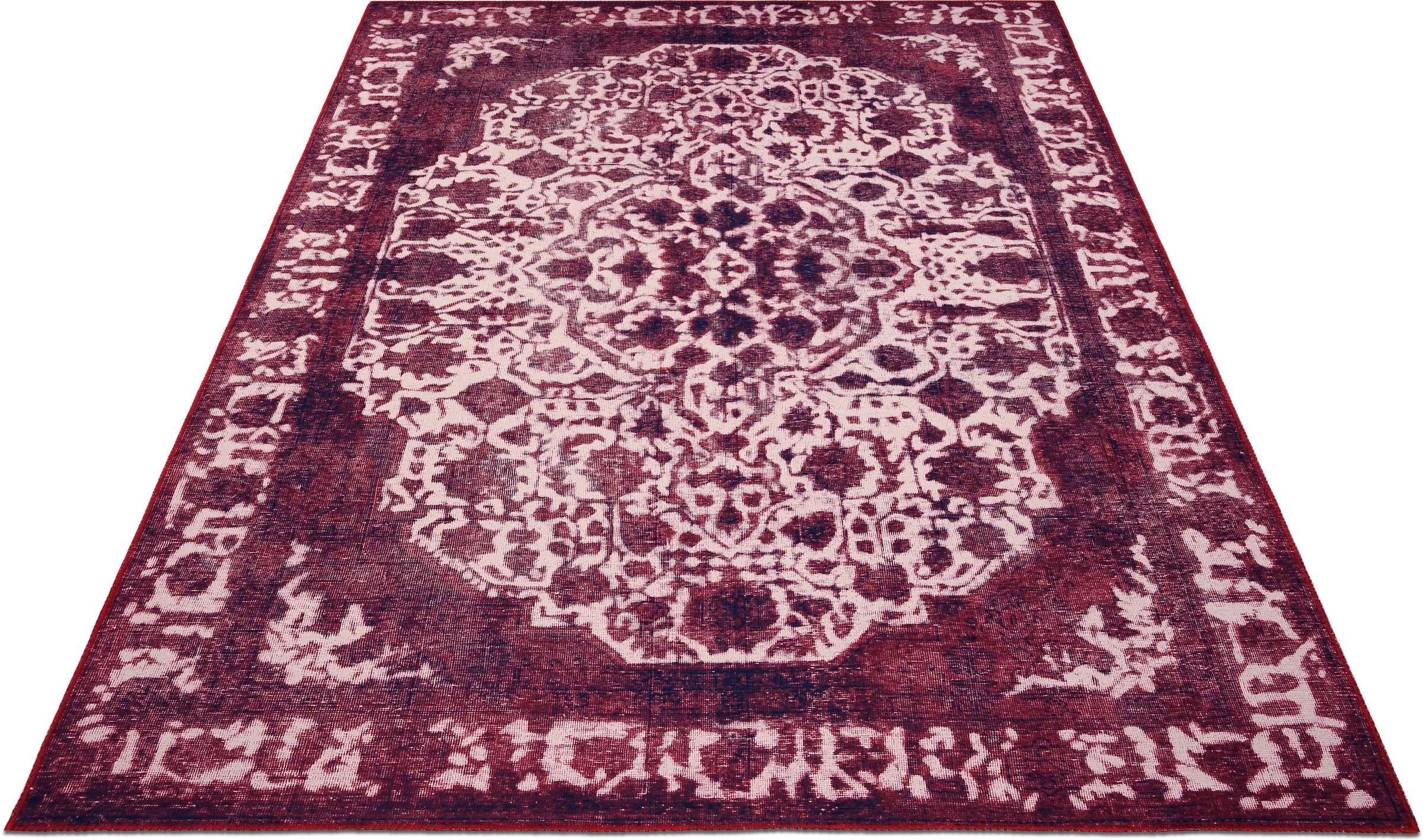 Home affaire Teppich »Basima«, rechteckig, 6 mm Höhe, Orient Optik, Vintage Design, Rutschhemmende Rückenbeschichtung