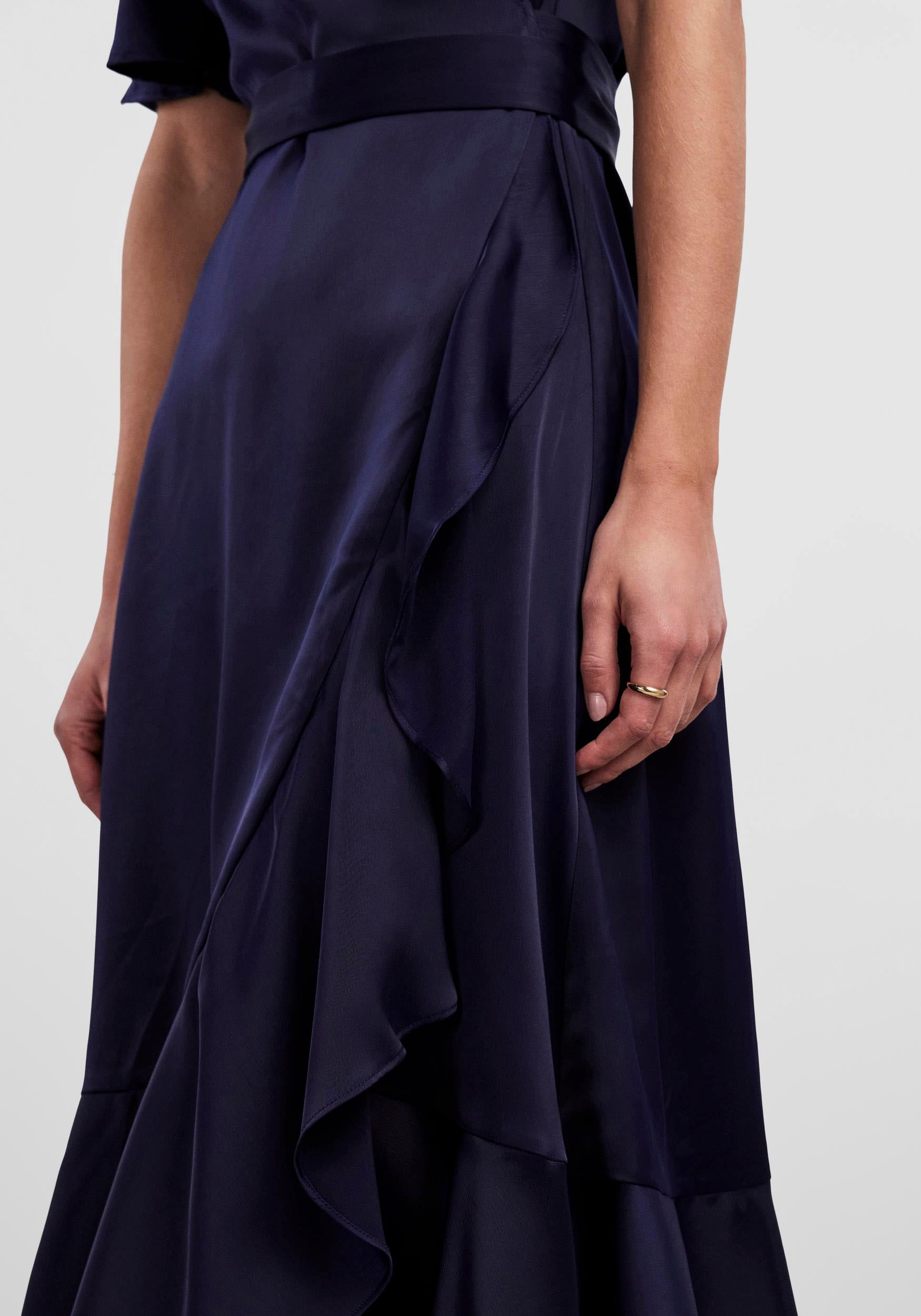 Y.A.S Wickelkleid »YASTHEA 2/4 MIDI WRAP DRESS S. NOOS«, mit Volant