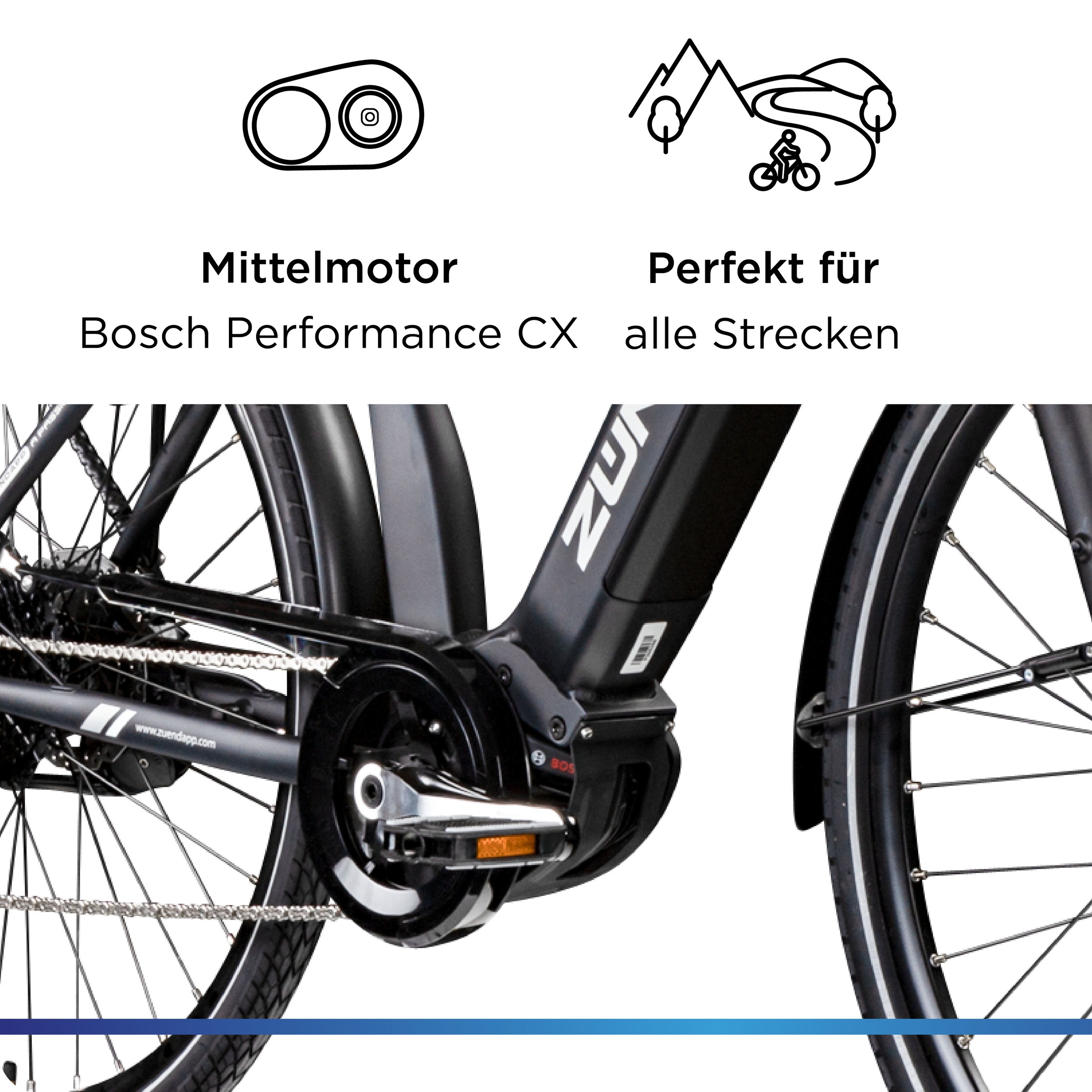 Zündapp E-Bike »X500«, 11 Gang, Shimano, Deore, Mittelmotor 250 W, Pedelec, Elektrofahrrad für Damen u. Herren