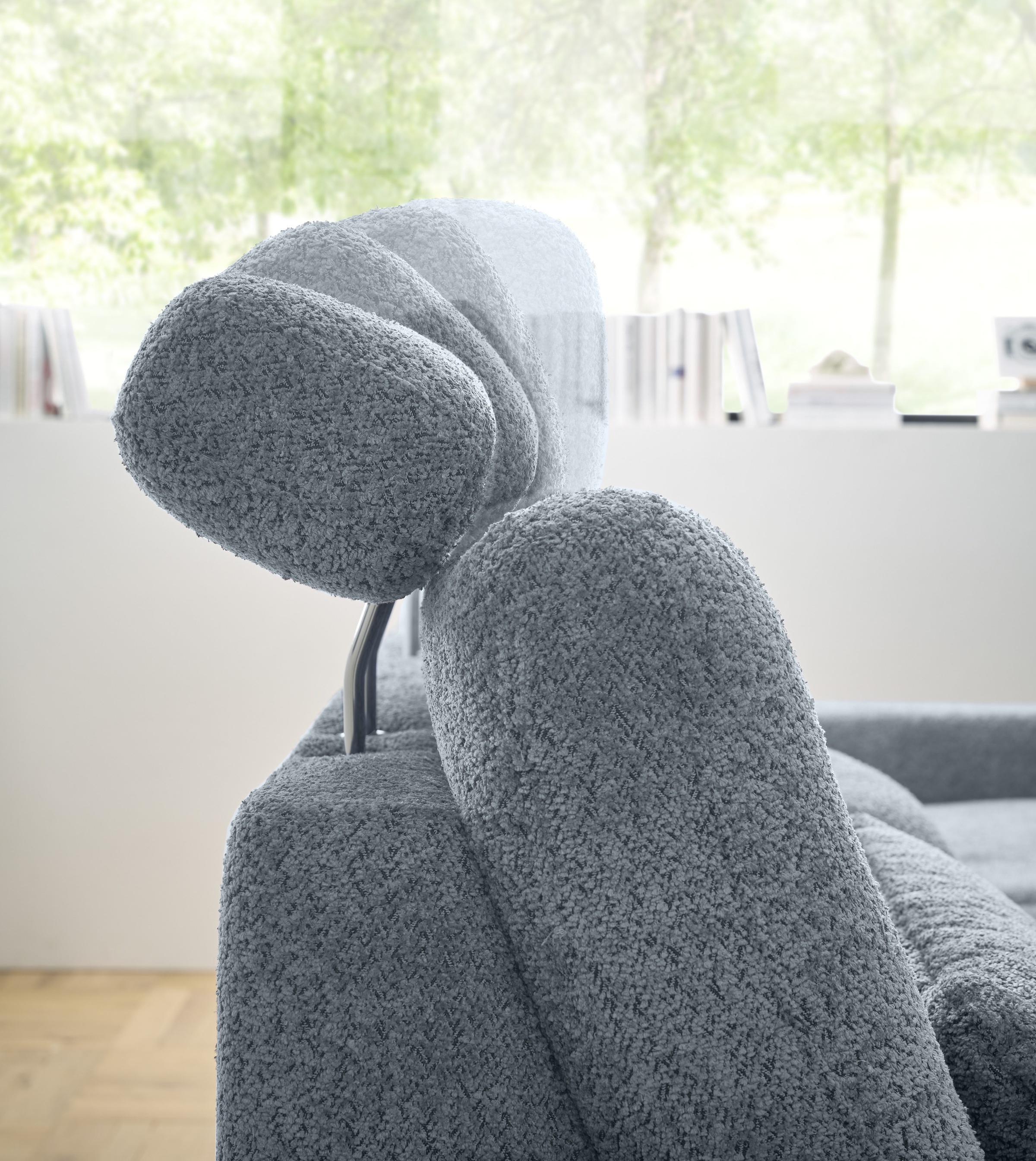 set one by Musterring Ecksofa »SO 3600, inkl motor. Sitztiefenverstellung, Kopfstützen, Nierenkissen«, Sitzhöhe 44 cm, Kaltschaum, Breite 293 x Tiefe 180 cm, Kama blue