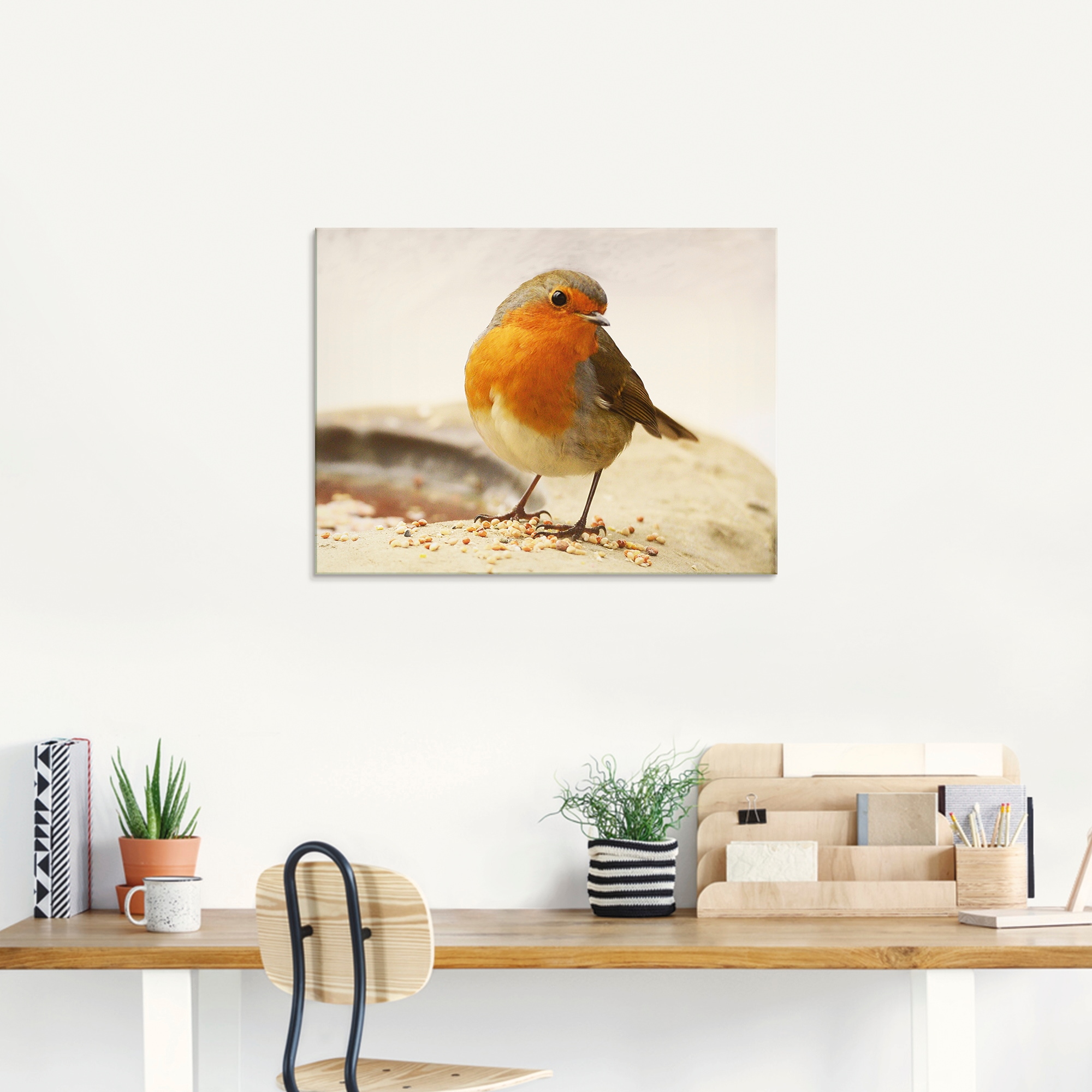 Artland Glasbild »Rotkehlchen« Vögel 1 Stk. tlg. in verschiedenen Größen