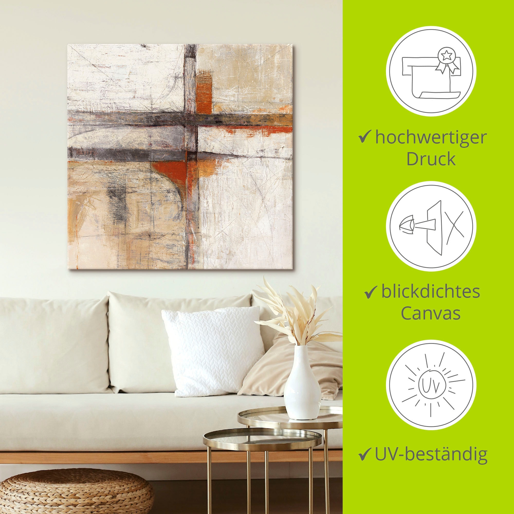 Artland Leinwandbild »Sicht II«, Muster, (1 St.), auf Keilrahmen gespannt