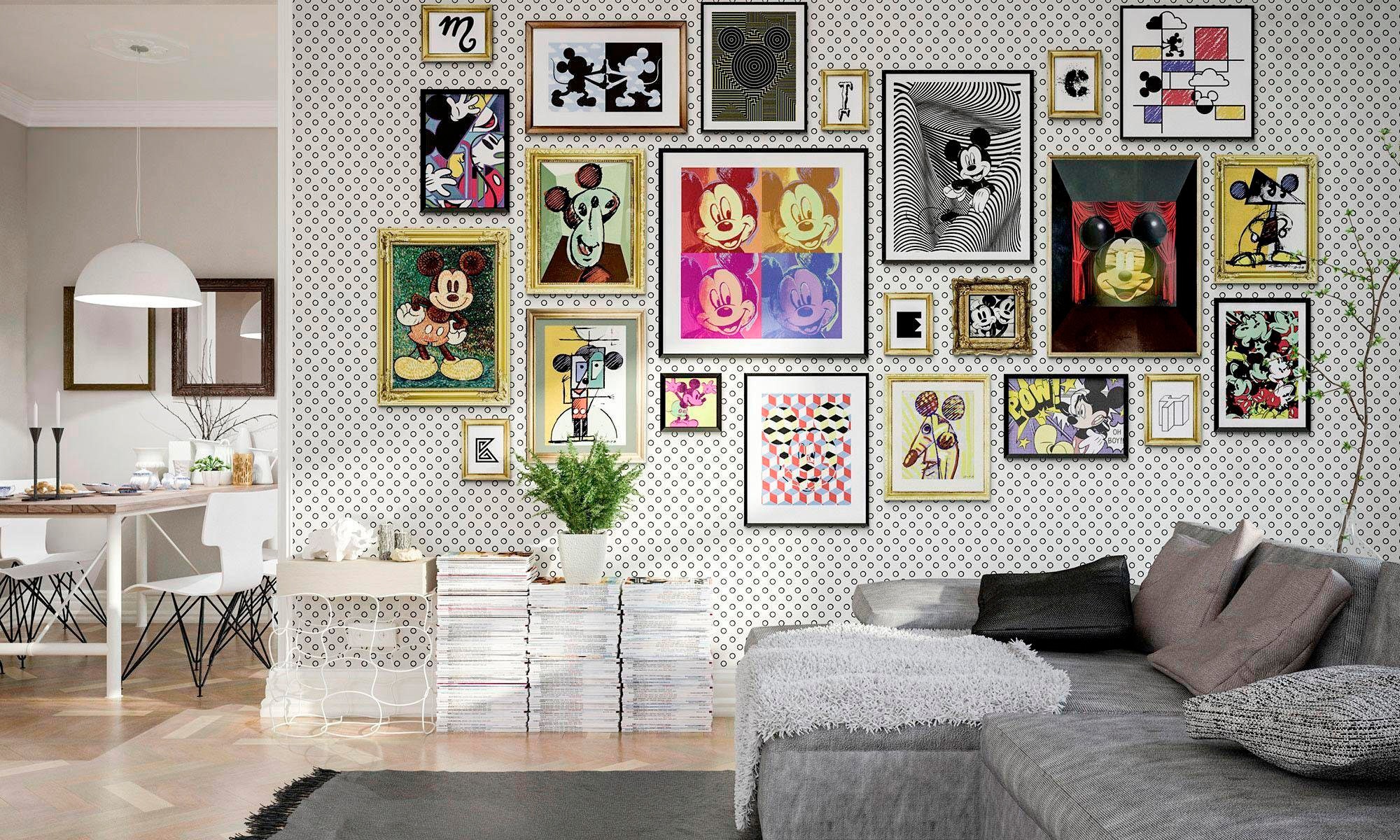 Komar Vliestapete »Digitaldruck Vlies - Mickey Art Collection - Größe 400 x 250 cm«, bedruckt, Kinderzimmer