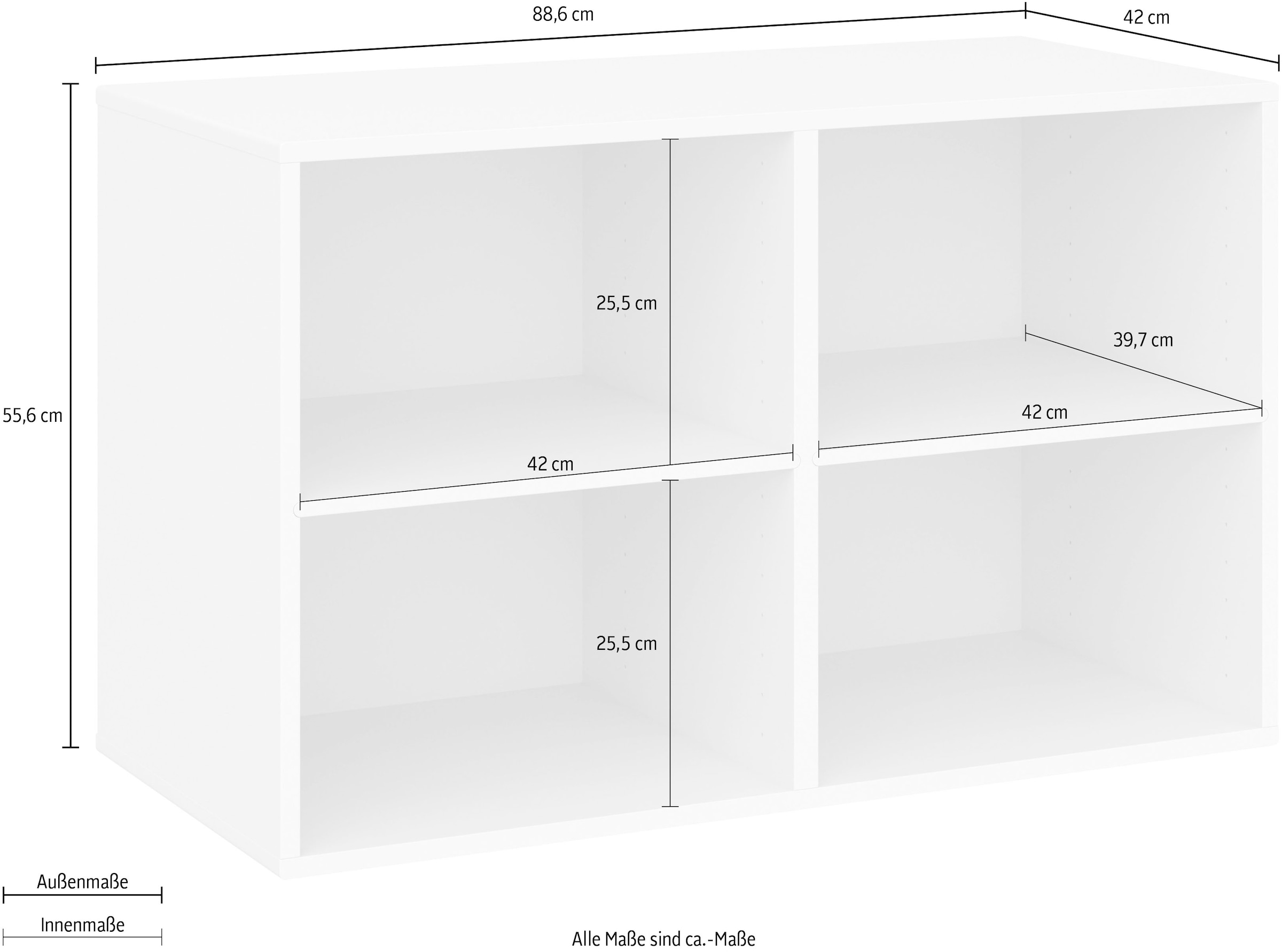 Hammel Furniture Regal »Keep by Hammel Modul 004«, 2 feste Einlegeböden,  Wandmontage/stehend montierbar, Breite 88,6 cm auf Rechnung kaufen
