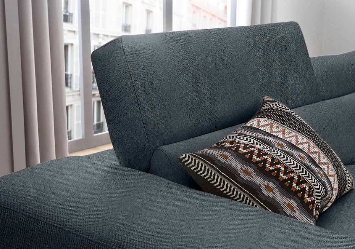W.SCHILLIG Ecksofa »piedroo, Designsofa mit tollem Sitzkomfort, bequem und elegant, L-Form« Kopfteilverstellung, wahlweise mit Sitztiefenverstellung, Breite 343cm