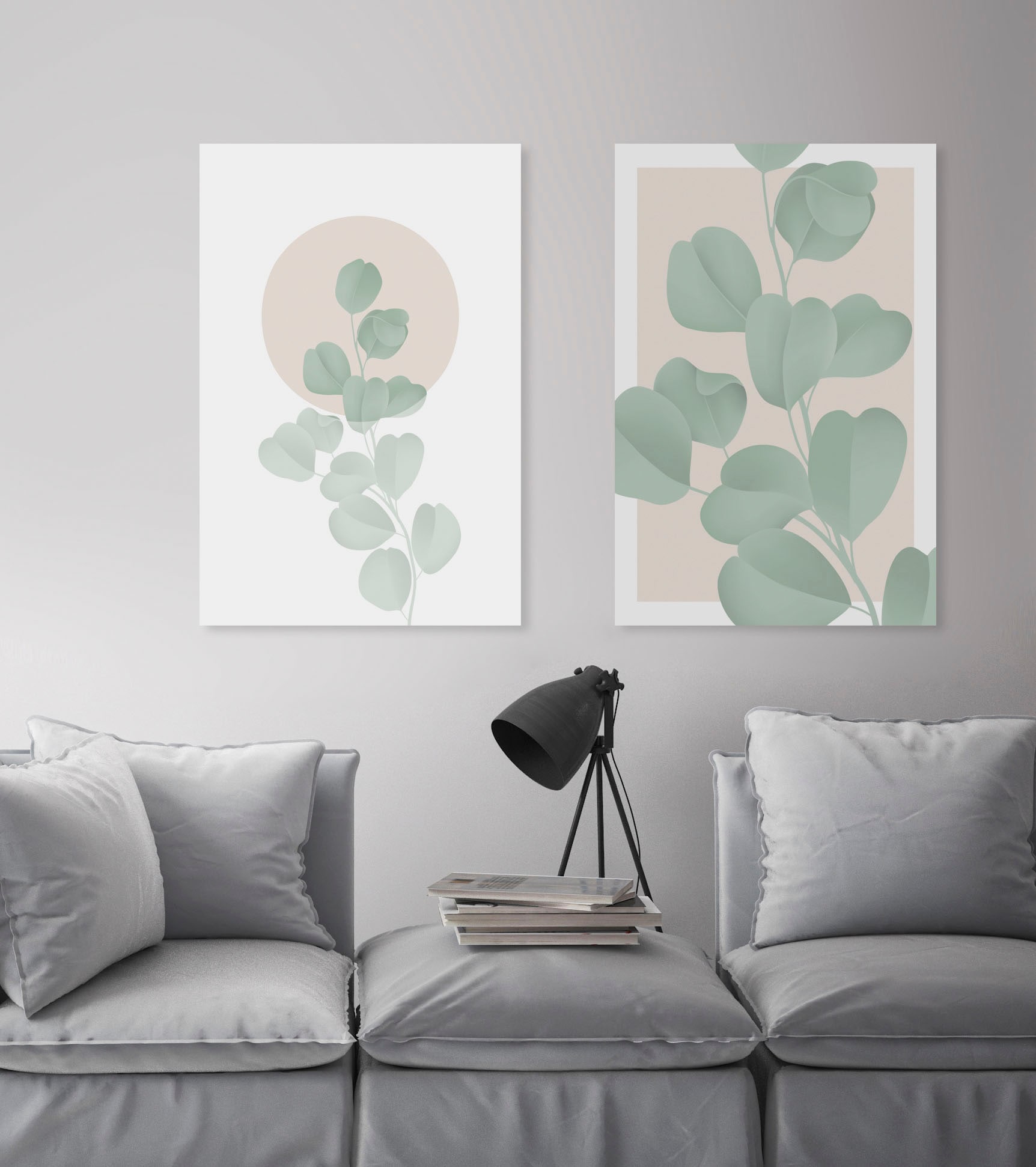 queence Leinwandbild »Blätter rosa Kreis« Blumen | Blumenbilder | Blätter | Blätterbilder Premium-Leinwandstoff, Handarbeit aus Deutschland