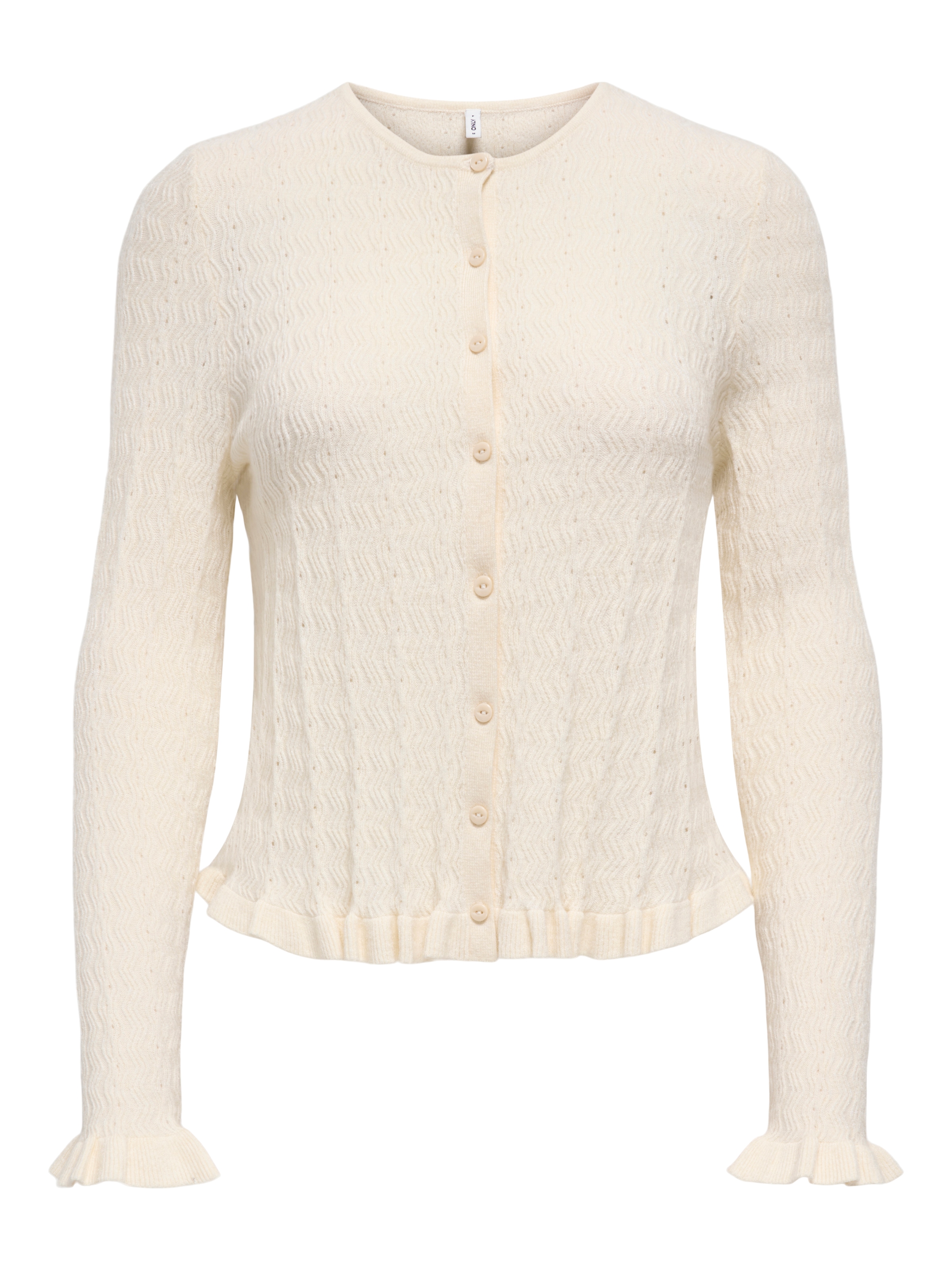 ONLY Strickjacke »ONLIBI LS O-NECK FRILL CARDI EX KNT« Viskosemischung, regular fit