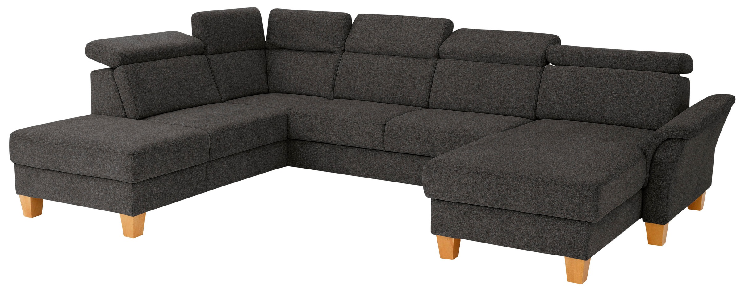 Home affaire Wohnlandschaft »Conville U-Form«, Kopfteilverstellung wahlweise mit Bettfunktion und Bettkasten