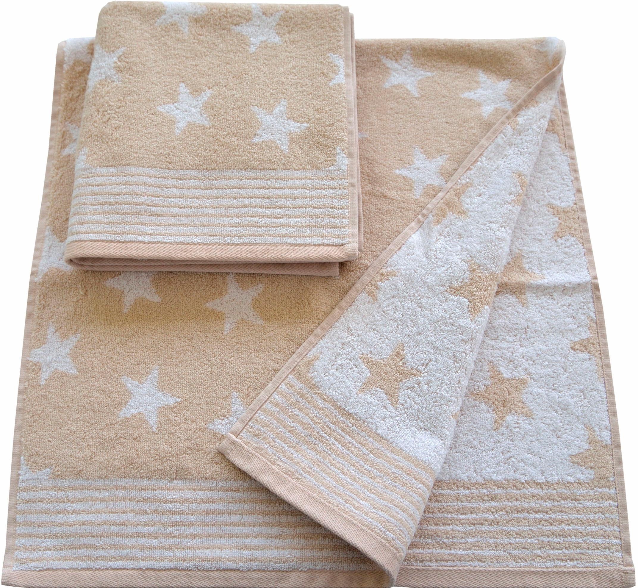 Dyckhoff Handtücher »Stars«, (2 St., 2er Set Handtücher 50 x 100 cm), mit S günstig online kaufen