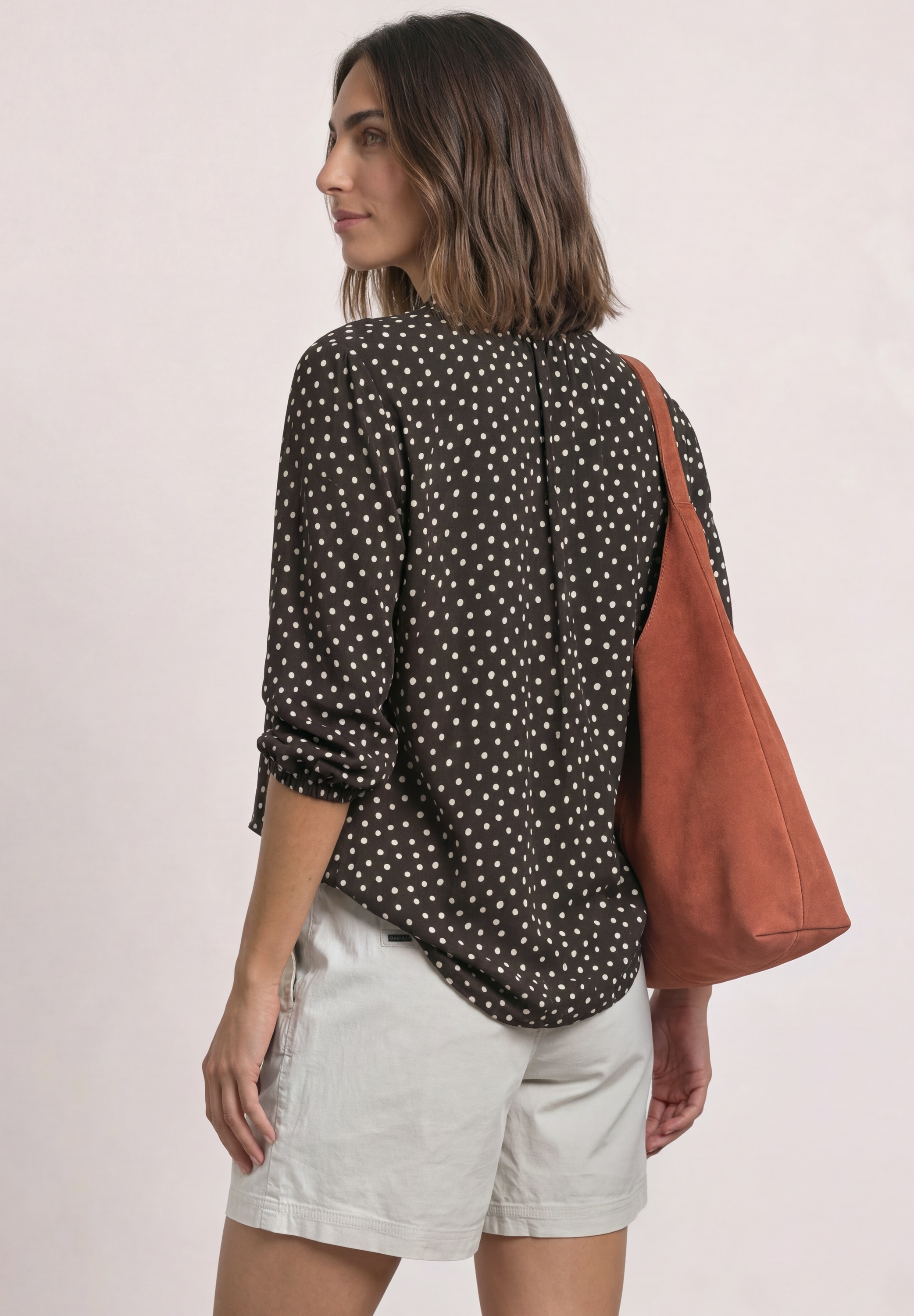 STREET ONE Druckbluse 3/4-Arm Tunika mit Split Neck / mit Punkten
